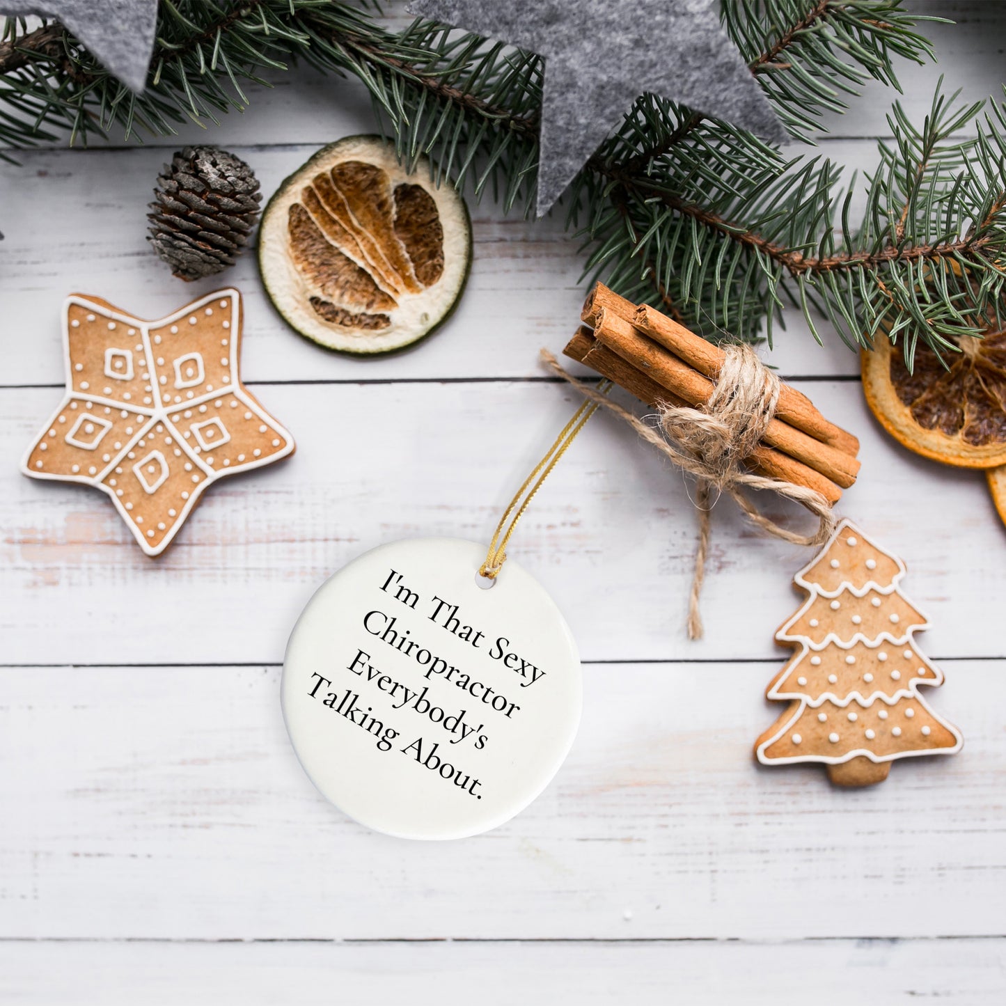 Sexy Chiropractor Gifts for Chiropractors, Funny Christmas Circle Ornament, Gifts from Friends, Gifts for Chiropractors