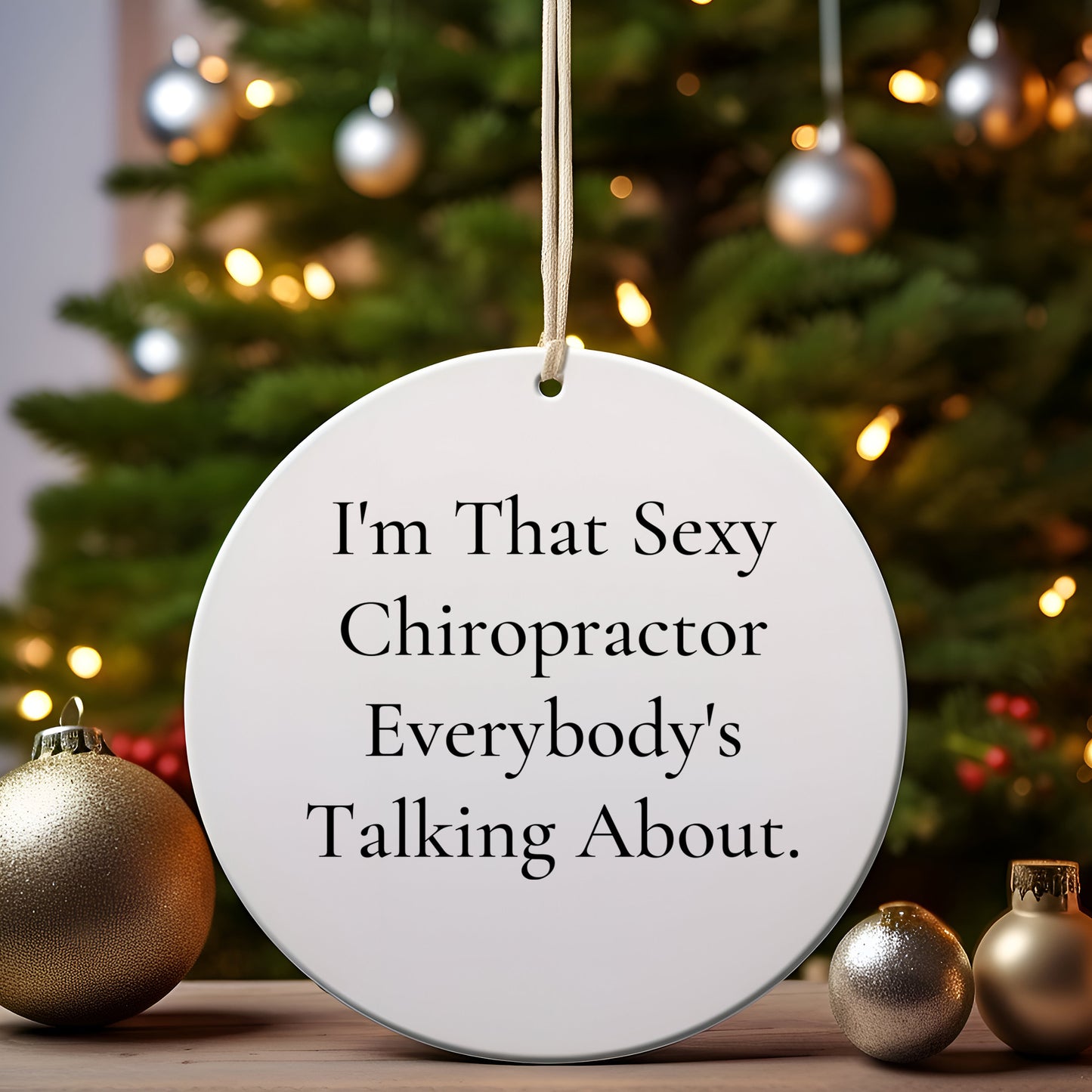 Sexy Chiropractor Gifts for Chiropractors, Funny Christmas Circle Ornament, Gifts from Friends, Gifts for Chiropractors
