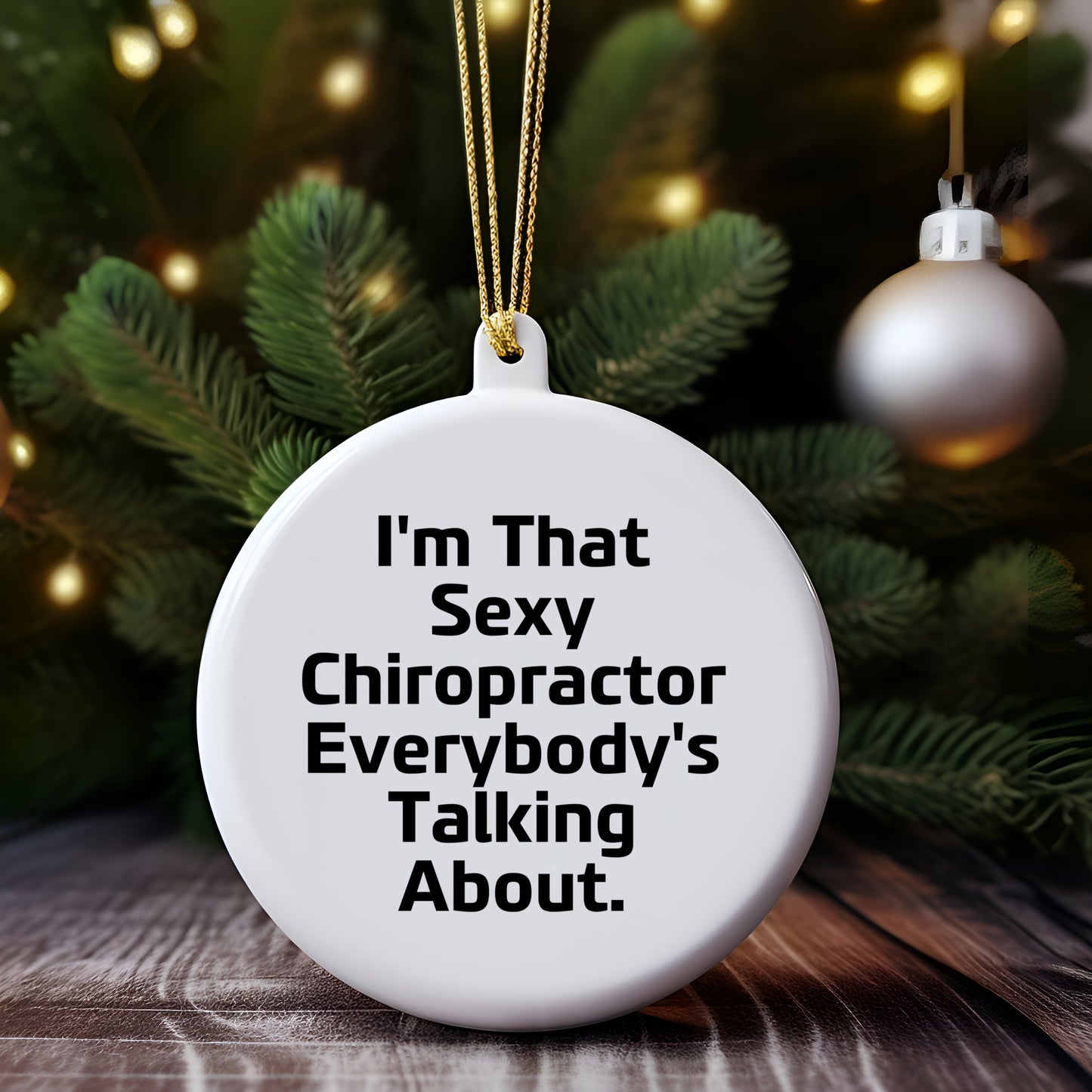 Sexy Chiropractor Gifts for Men, Women, or Friends, I'm That 'Sexy Chiropractor Everybody's Talking About' Circle Ornament, Christmas Unique Gifts