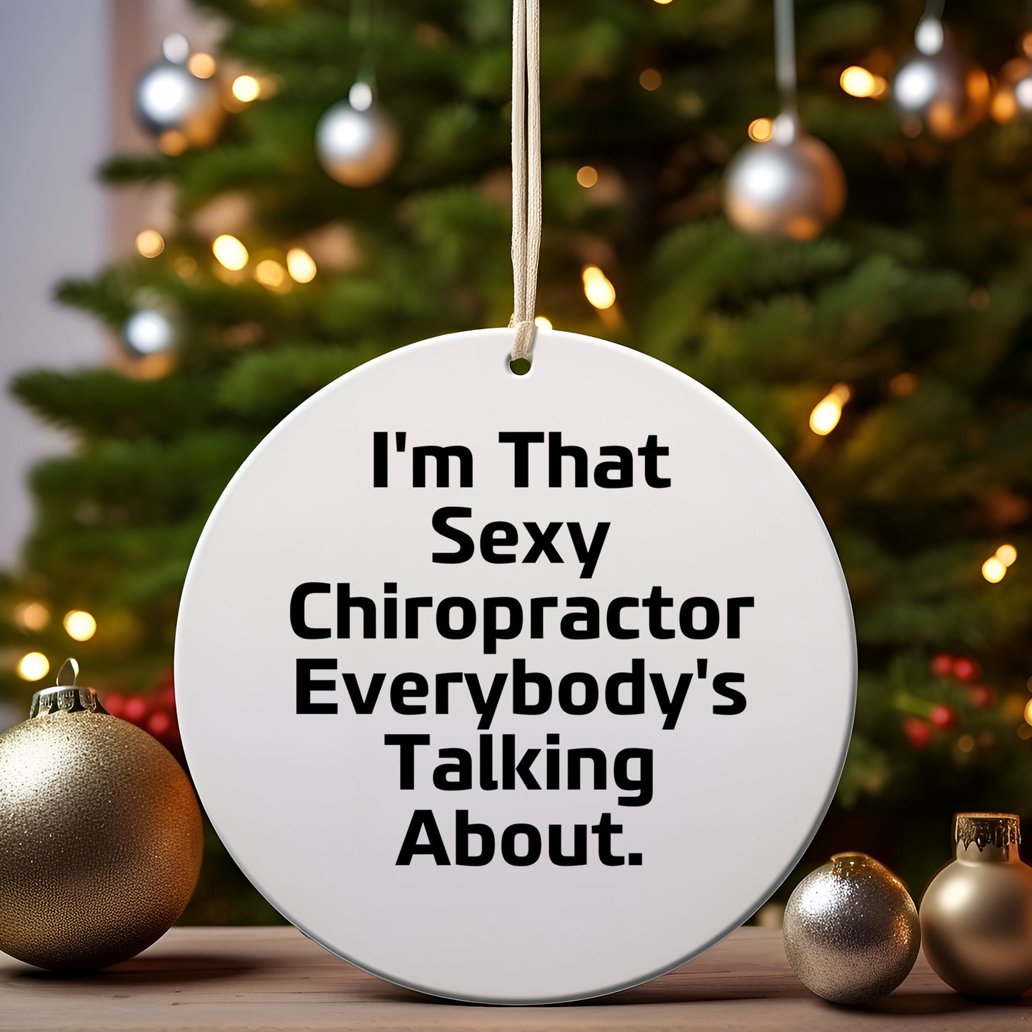 Sexy Chiropractor Gifts for Men, Women, or Friends, I'm That 'Sexy Chiropractor Everybody's Talking About' Circle Ornament, Christmas Unique Gifts