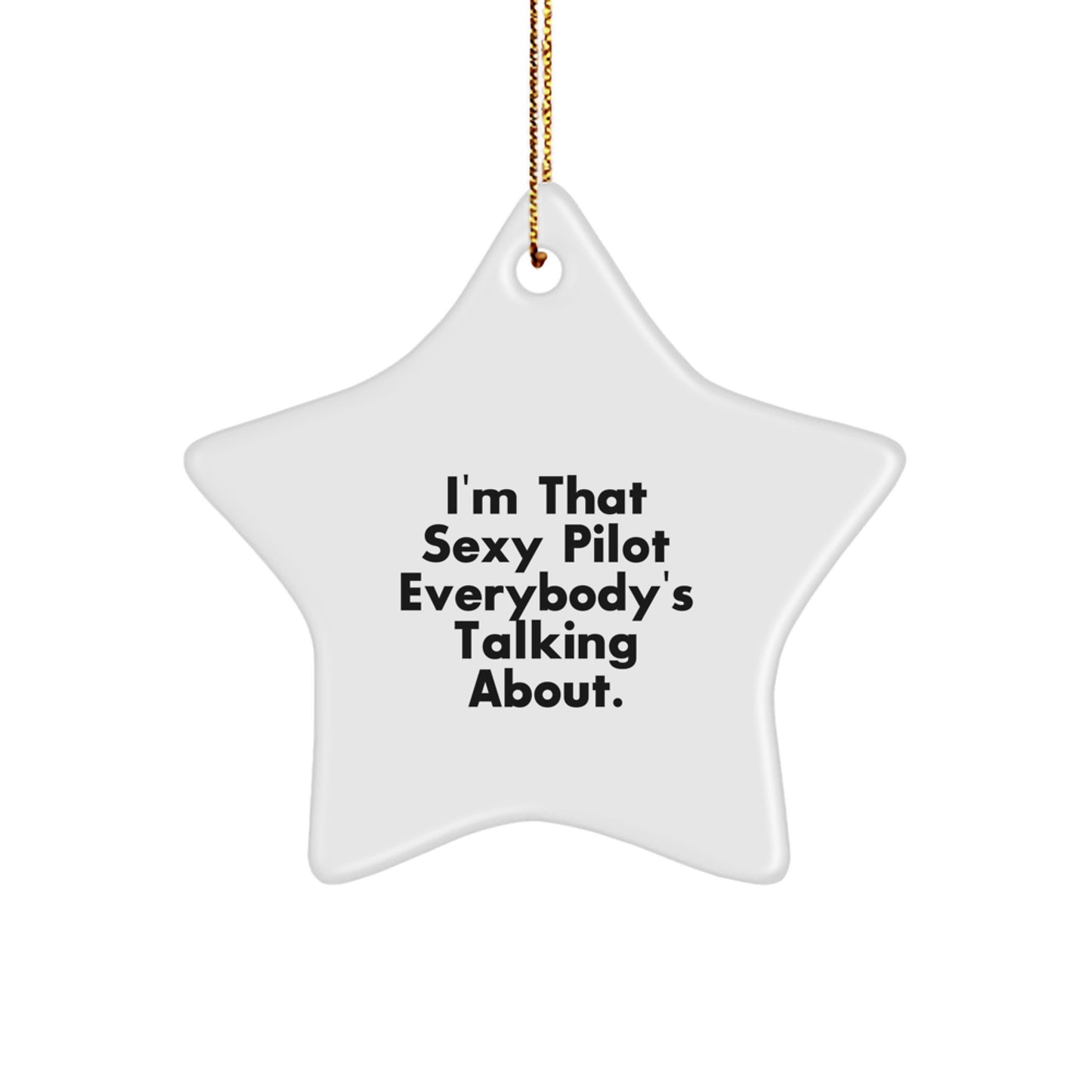 Sexy Pilot Star Ornament Gifts for Pilots from Friends, Coworkers, or Family - I'm That Sexy Pilot Everybody's Talking About, Christmas Unique Presents