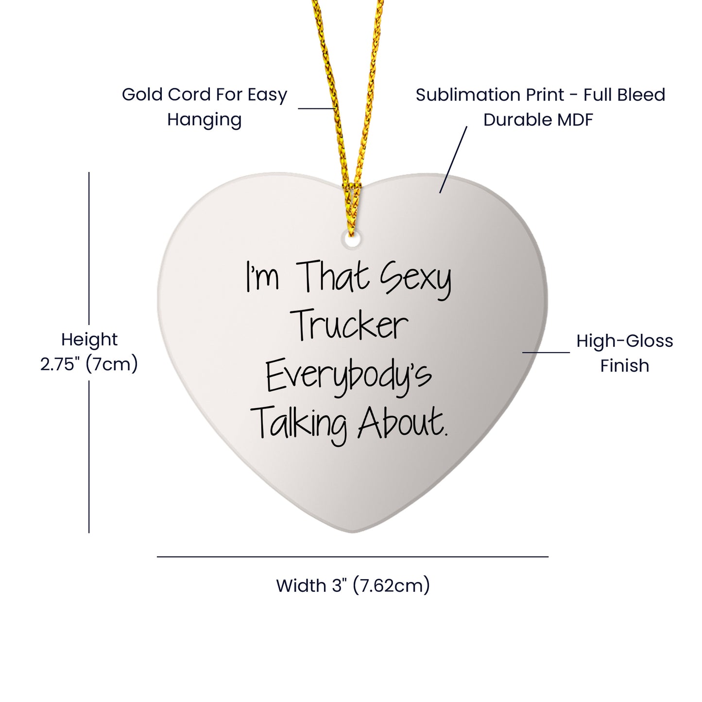 Sexy Trucker Gifts from Men to Friends - Heart Ornament for Christmas