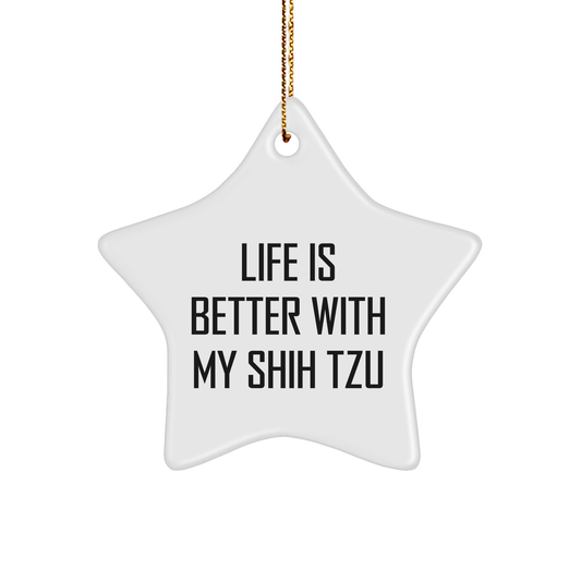 Shih Tzu Dog Lovers' Delight, Funny Star Ornament Gifts from Friends to Family for Christmas