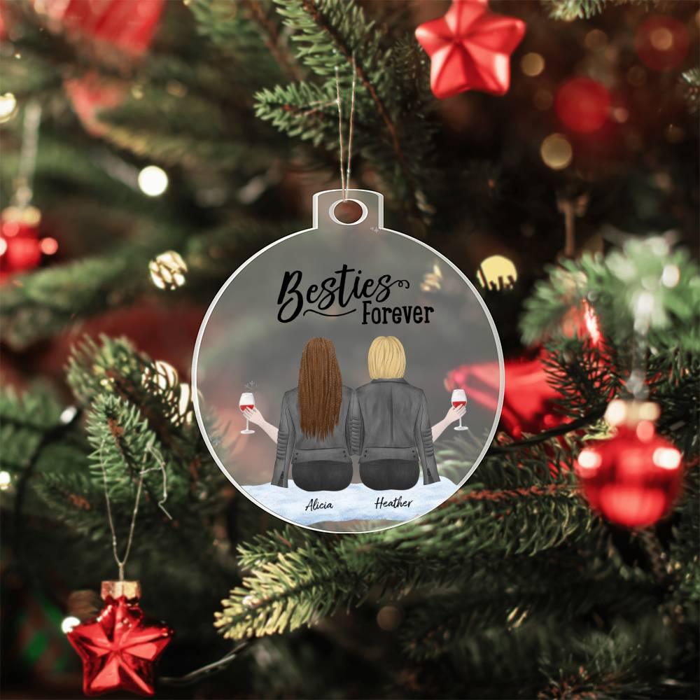 Sisters are Forever Personalized Acrylic Keepsake Ornament