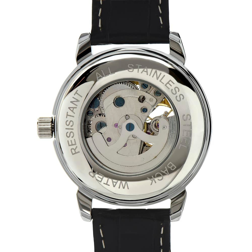 Certified Old Fart Birthday Watch – Men's Openwork Watch with Leather Band | Gag Gift for Dad, Grandpa, Husband or Friend - Mallard Moon Gift Shop