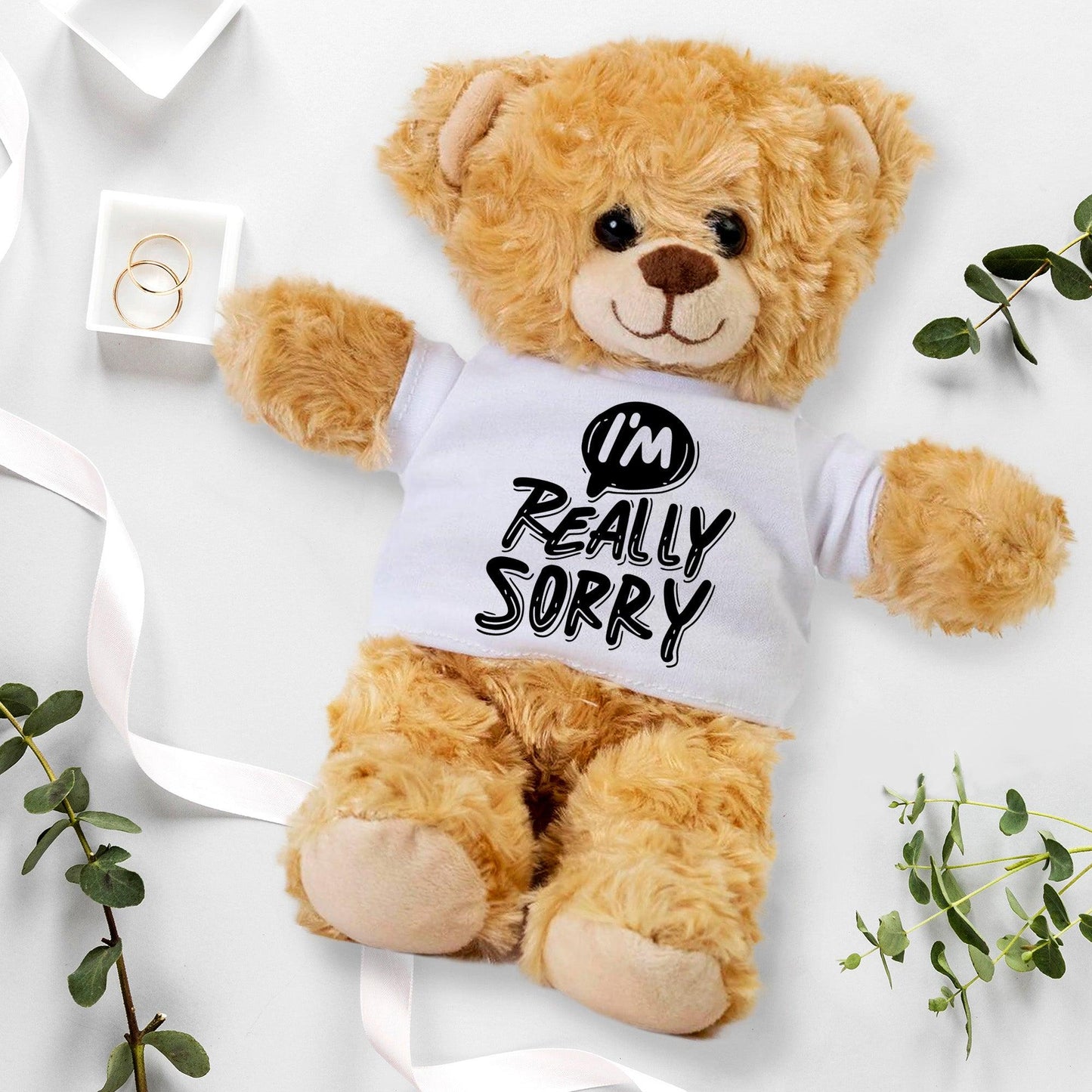 Apology Gift - I Am Really Sorry - Plush Lamb, Panda, or Teddy Bear with Tee Shirt - Mallard Moon Gift Shop