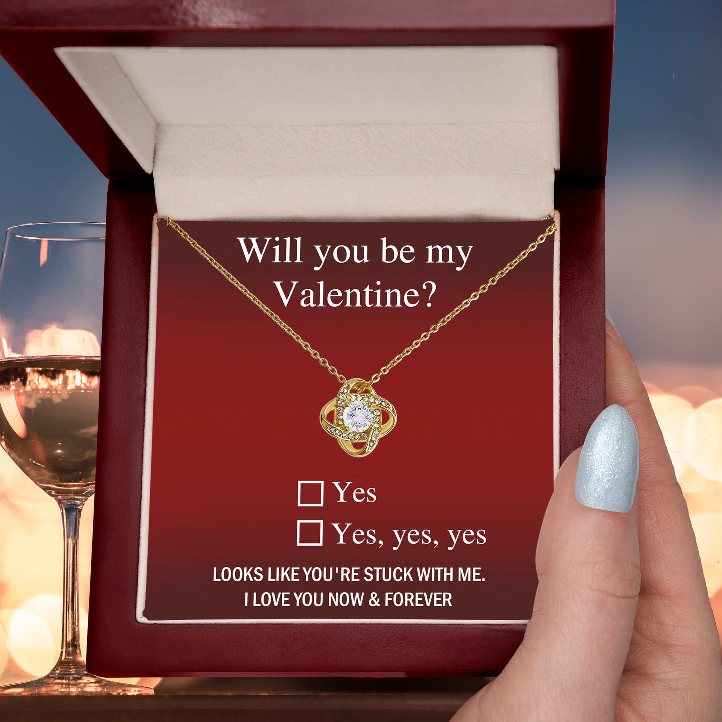 Valentine Love Knot Necklace - Just Say Yes - Mallard Moon Gift Shop