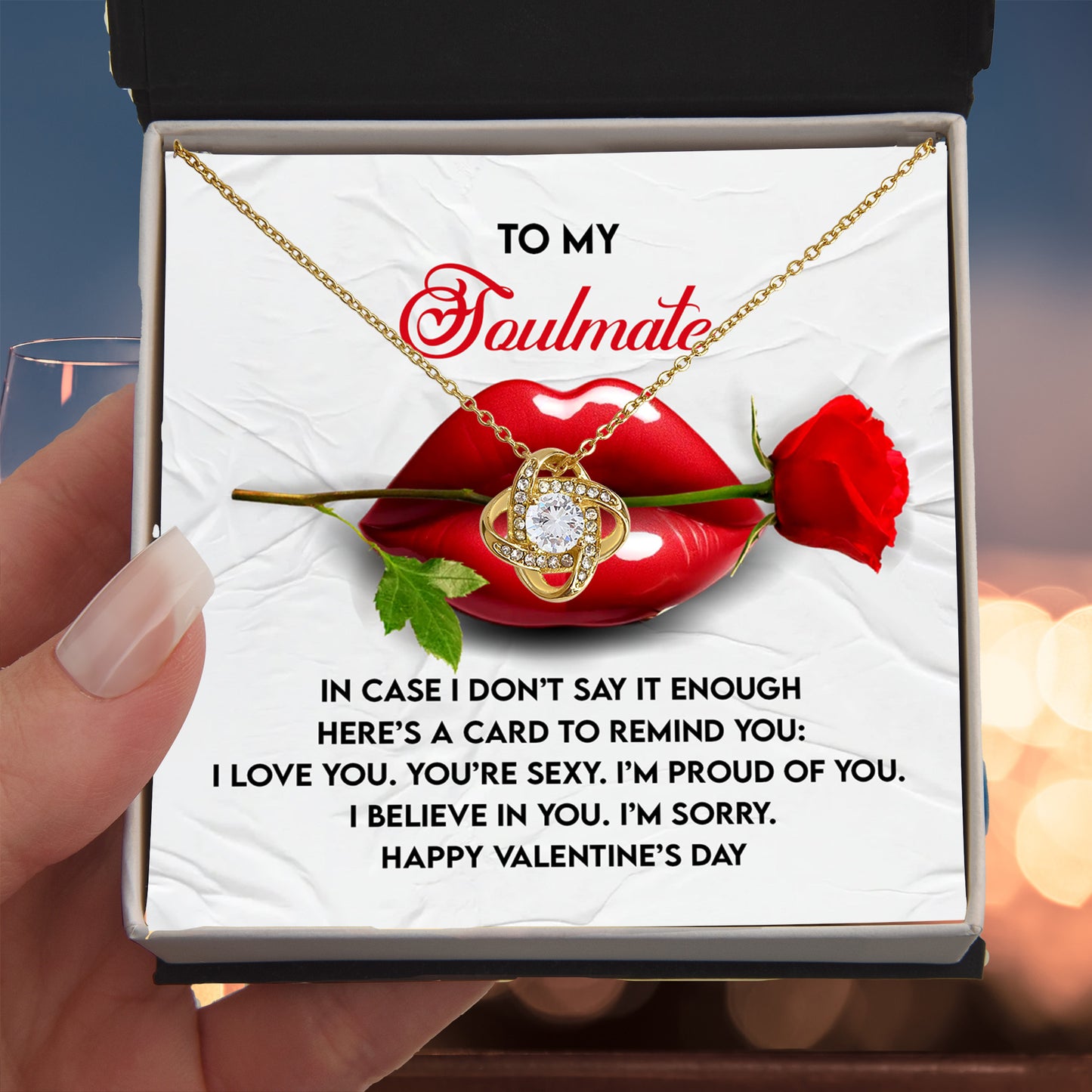 To My Soulmate Love Knot Pendant - Romantic Gift She'll Treasure - Mallard Moon Gift Shop