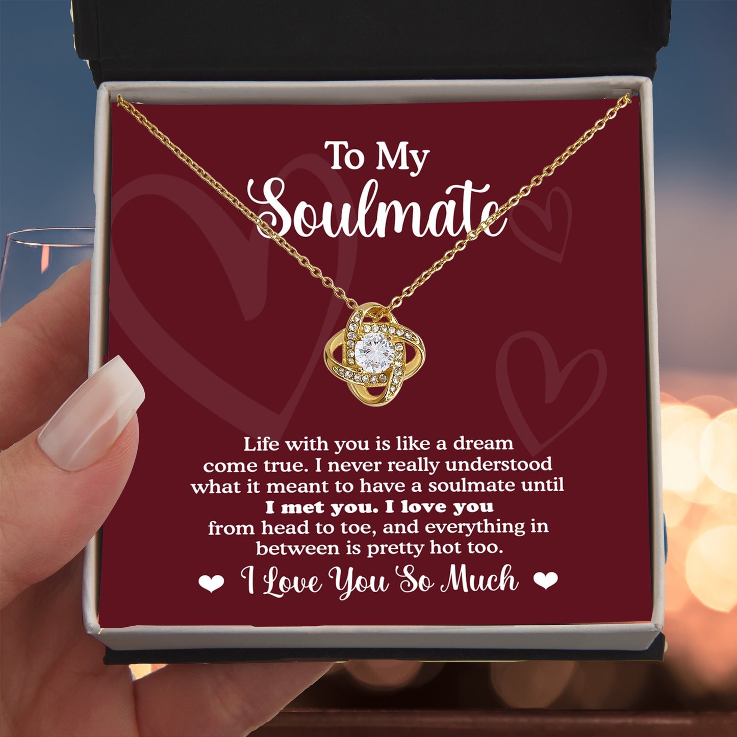 Gift for Soulmate - Life With You Is Like a Dream - Love Knot Necklace - Mallard Moon Gift Shop