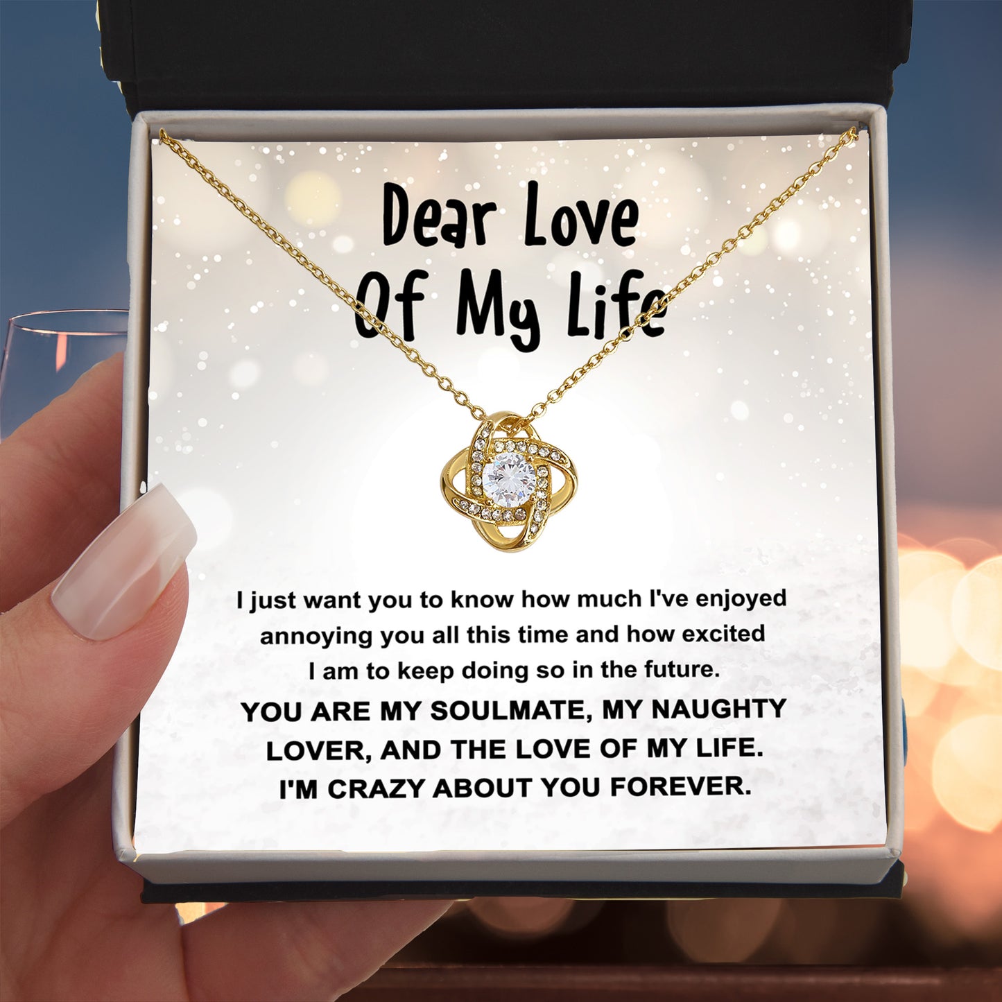 Gift for the Love of My Life, My Soulmate, My Naughty Lover - Love Knot Necklace - Mallard Moon Gift Shop