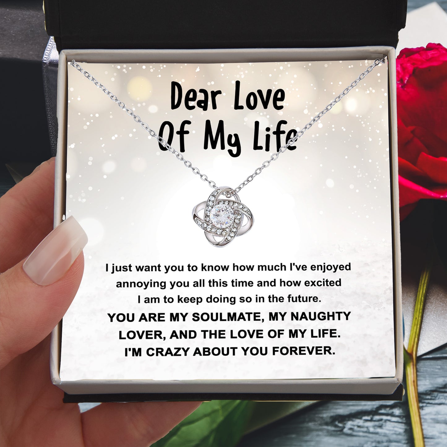 Gift for the Love of My Life, My Soulmate, My Naughty Lover - Love Knot Necklace - Mallard Moon Gift Shop