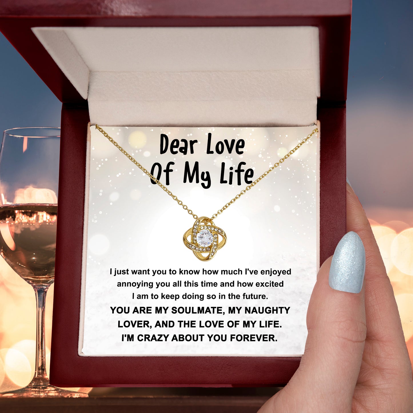 Gift for the Love of My Life, My Soulmate, My Naughty Lover - Love Knot Necklace - Mallard Moon Gift Shop