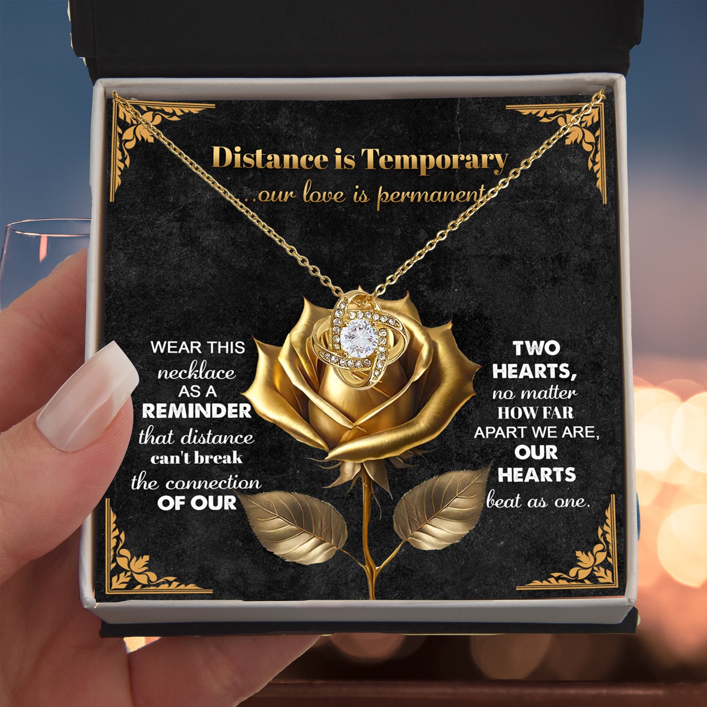 Romantic Necklace with Message Card – The Perfect Gift for Long-Distance Relationships - Mallard Moon Gift Shop