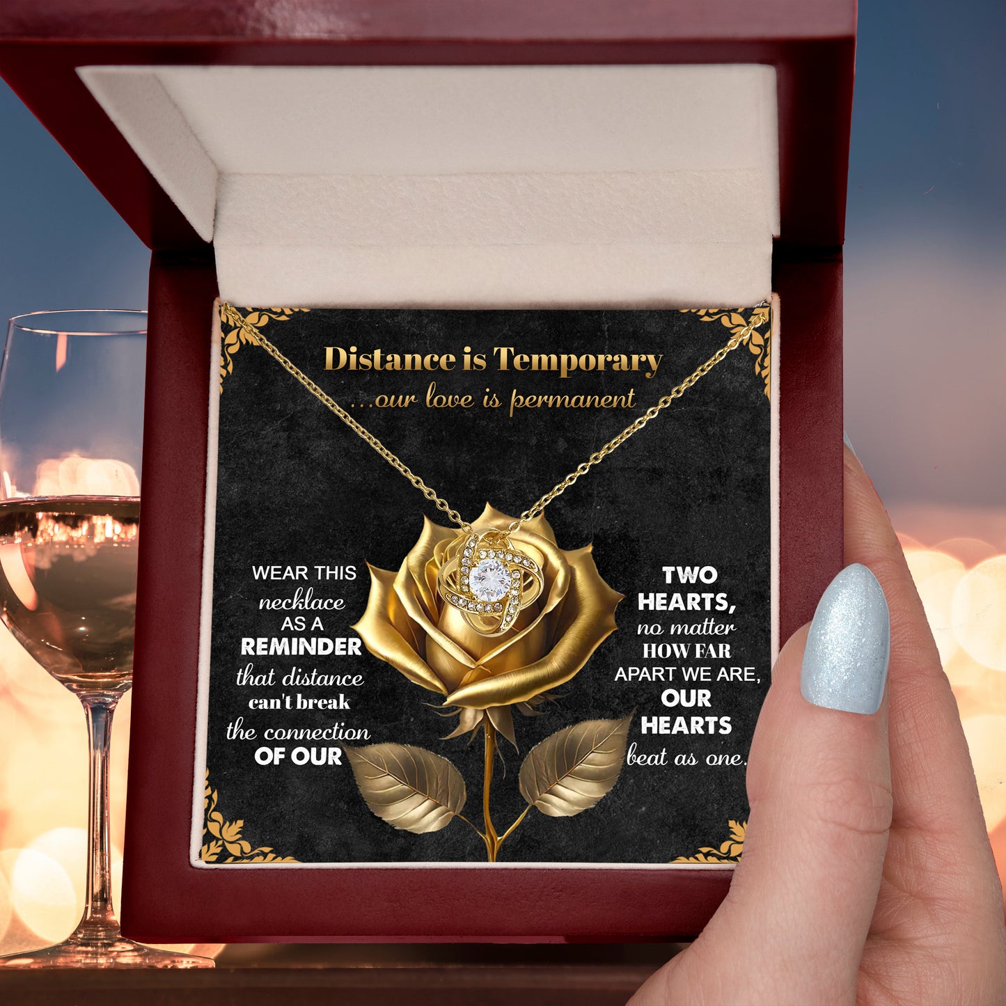 Romantic Necklace with Message Card – The Perfect Gift for Long-Distance Relationships - Mallard Moon Gift Shop