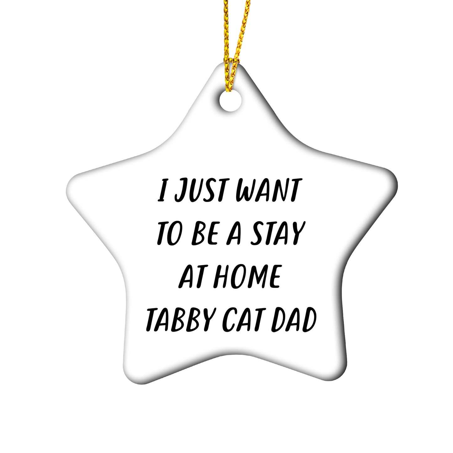 Funny Tabby Cat Dad Christmas Ornaments - I Just Want To Be A Stay At Home Tabby Cat Dad