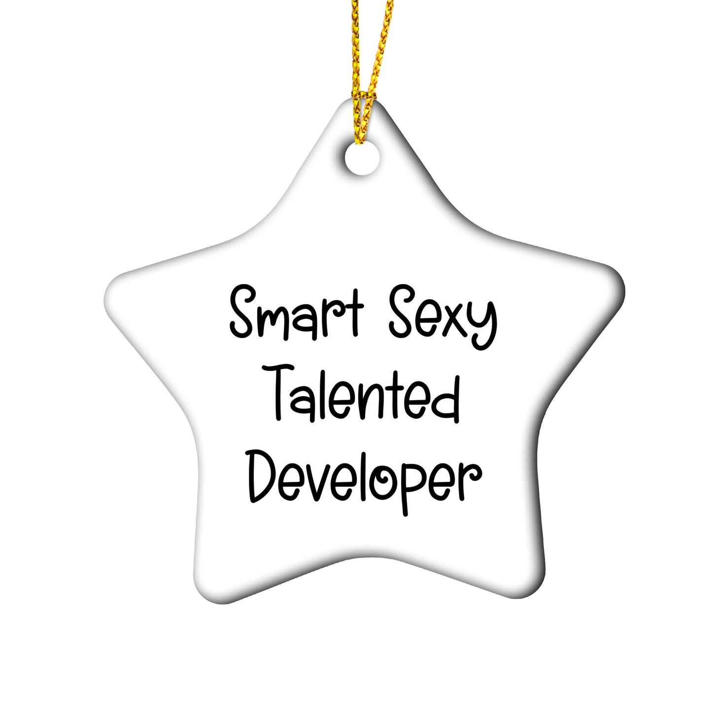 Funny Developer Oval Christmas Ornament - Smart Sexy Talented Developer
