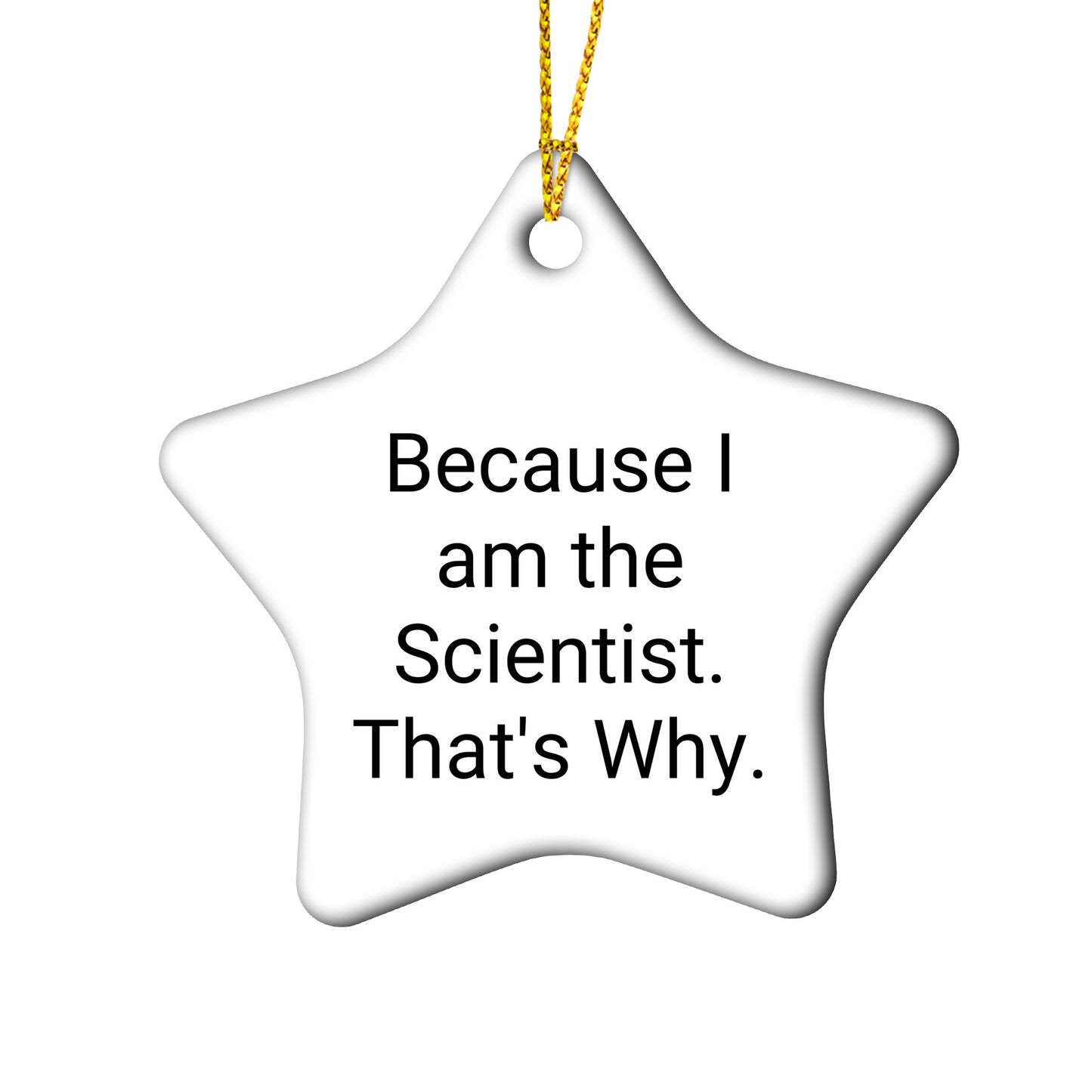 Funny Scientist Circle Ornament Because 'I Am The Scientist. That's Why.' - Christmas Unique