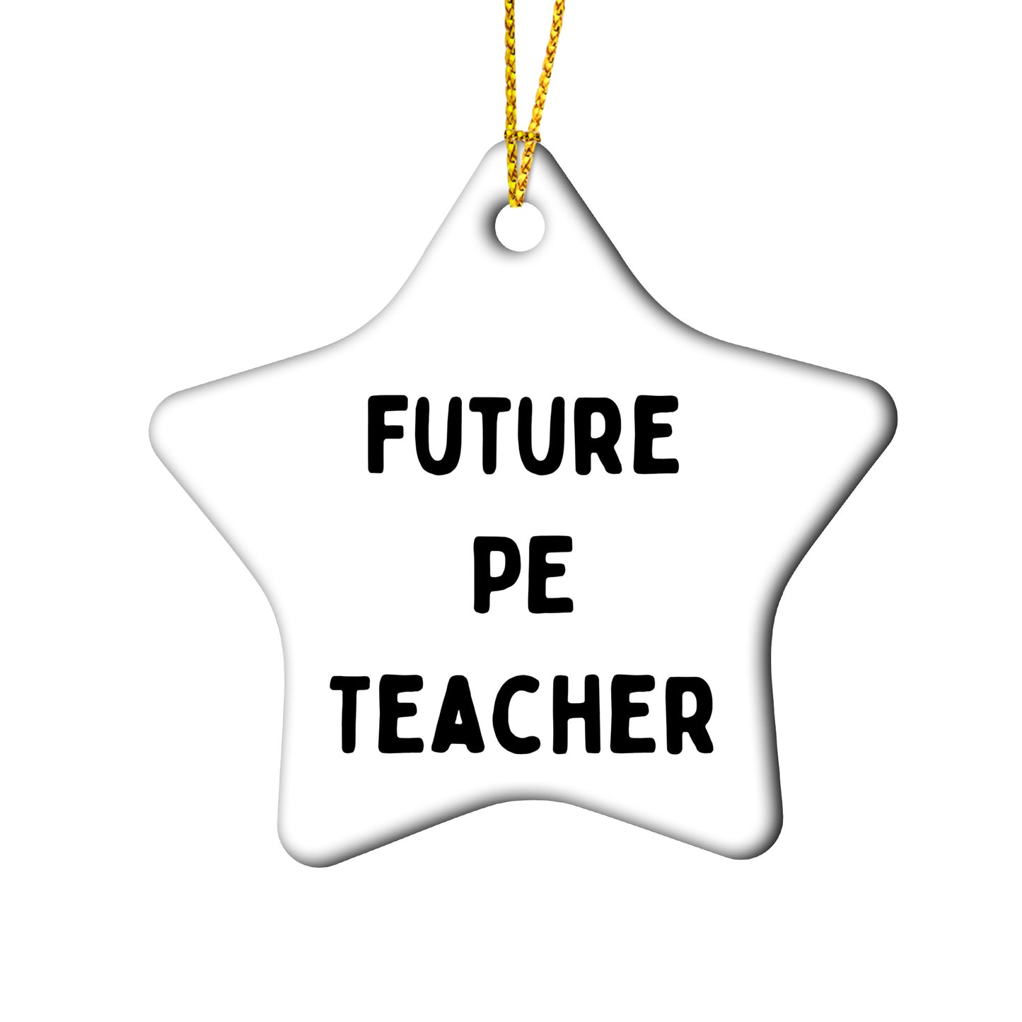 Funny Inspirational PE Teacher Circle Christmas Ornament, 'Future PE Teacher' Gifts