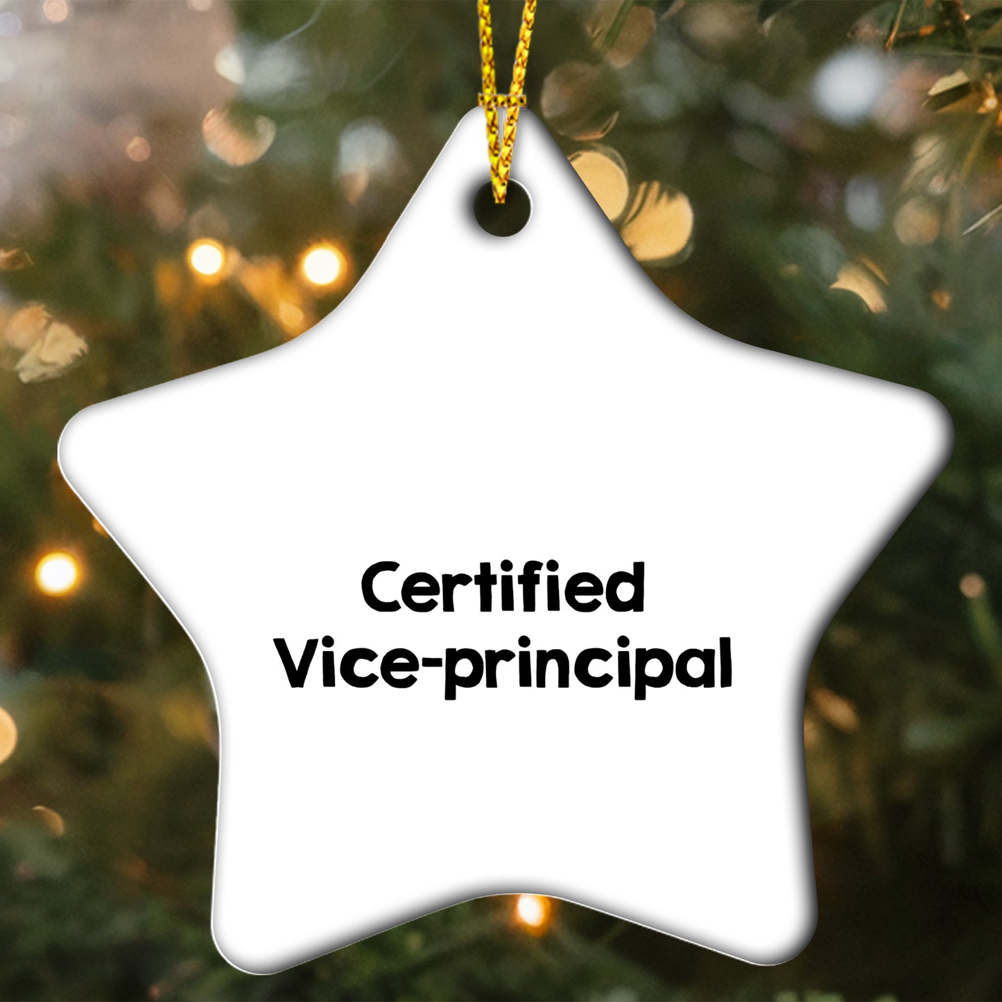 Certified Vice-Principal Star Ornament, Funny Quote, Gifts from Friends for Christmas
