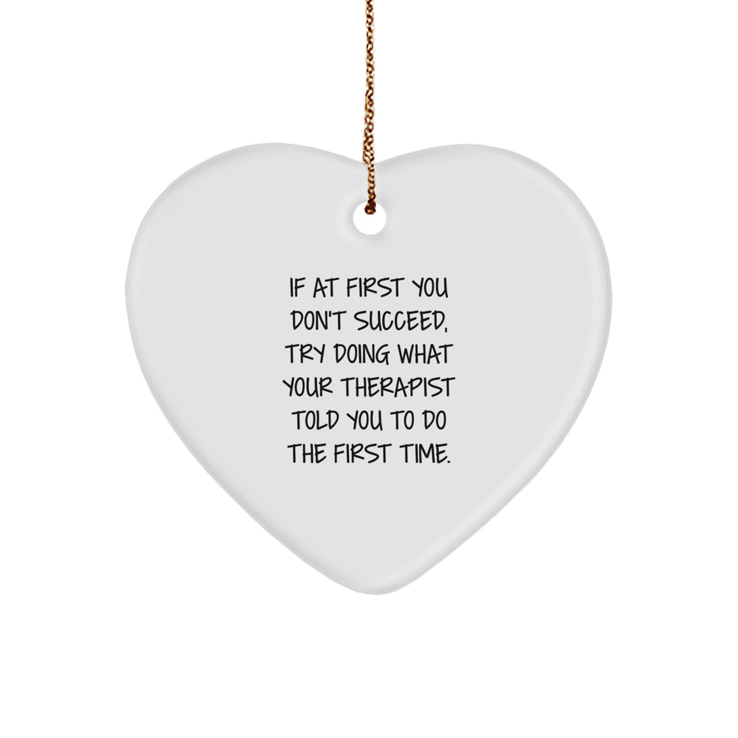 Therapist Gifts from Friends and Family, Funny Heart Ornament with Quote, Christmas Unique Gifts for Therapist