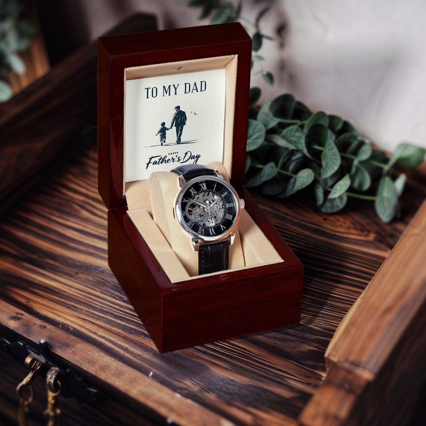 To My Dad Happy Father's Day Men's Openwork Watch with Gift Box - Mallard Moon Gift Shop