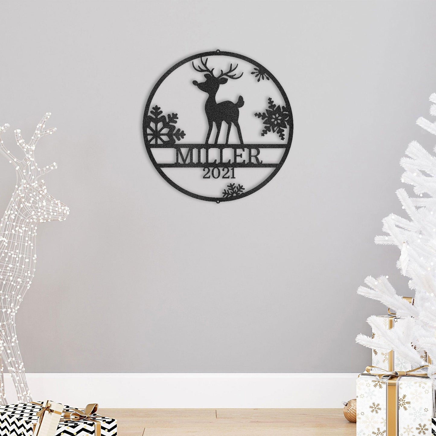 Rudolph the Reindeer Custom Name Metal Art Wall Sign Holiday Décor - Mallard Moon Gift Shop
