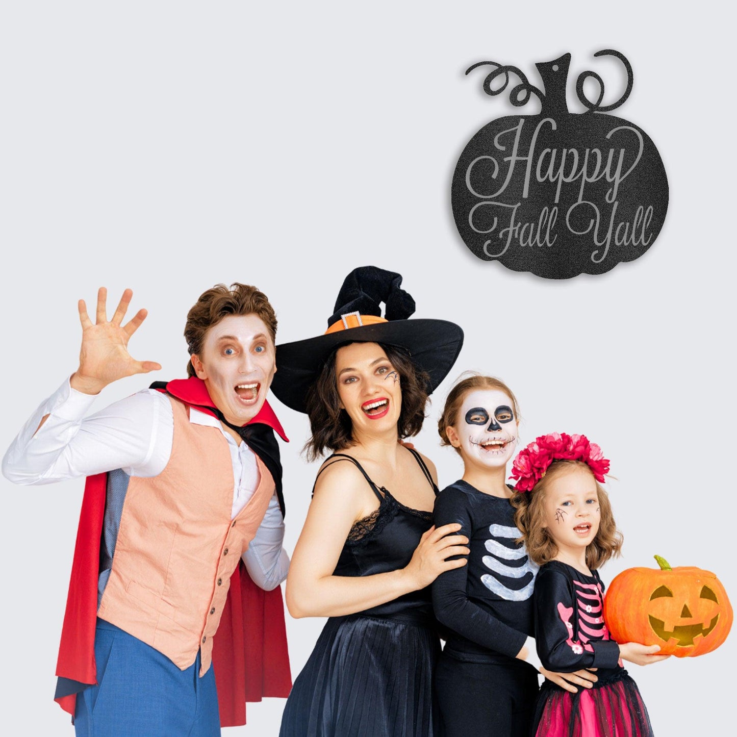 Happy Fall Y'all Metal Pumpkin Sign – Fall Décor for Home, Porch, or Office - Mallard Moon Gift Shop