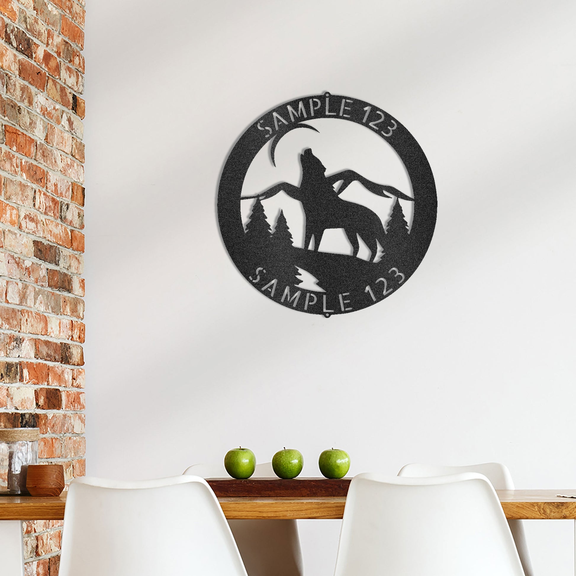 Personalized Howling Wolf Metal Wall Art Sign - Custom Name Laser Cut Decor for Home, Cabin, Lodge - Unique Rustic Wildlife Gift - Mallard Moon