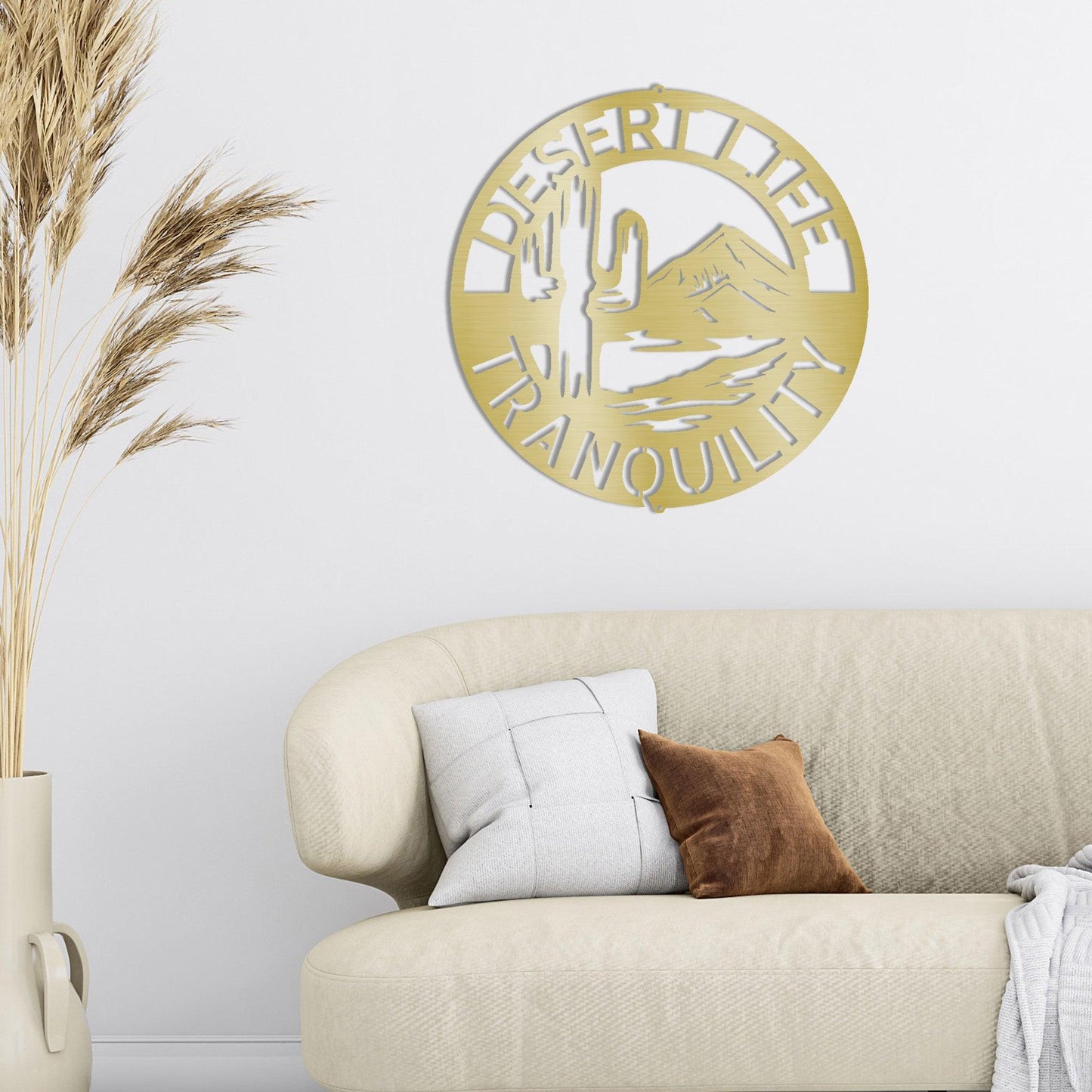 Desert Life Personalized Cactus Scene Indoor Outdoor Steel Wall Sign - Mallard Moon Gift Shop