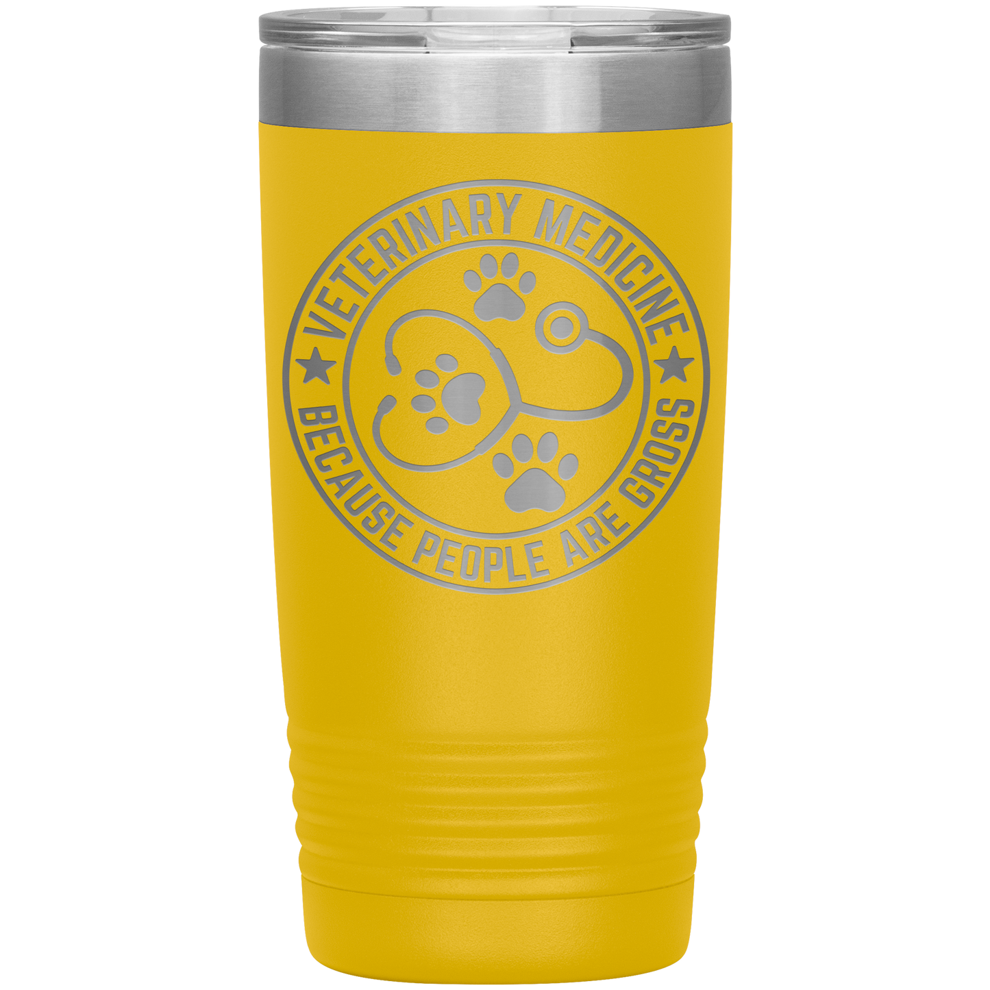 Veterinary Medicine Tumbler – 20oz Laser-Etched Stainless Steel Insulated Travel Mug – Funny Veterinarian Gift – Because People Are Gross – Vet Tech, Animal Lover Appreciation Cup – Multiple Colors - Mallard Moon Gift Shop