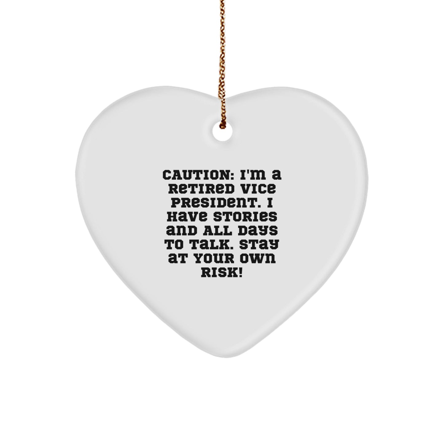 Vice President Heart Ornament, Funny Quote Gifts from Family, Christmas Unique Gifts for Men