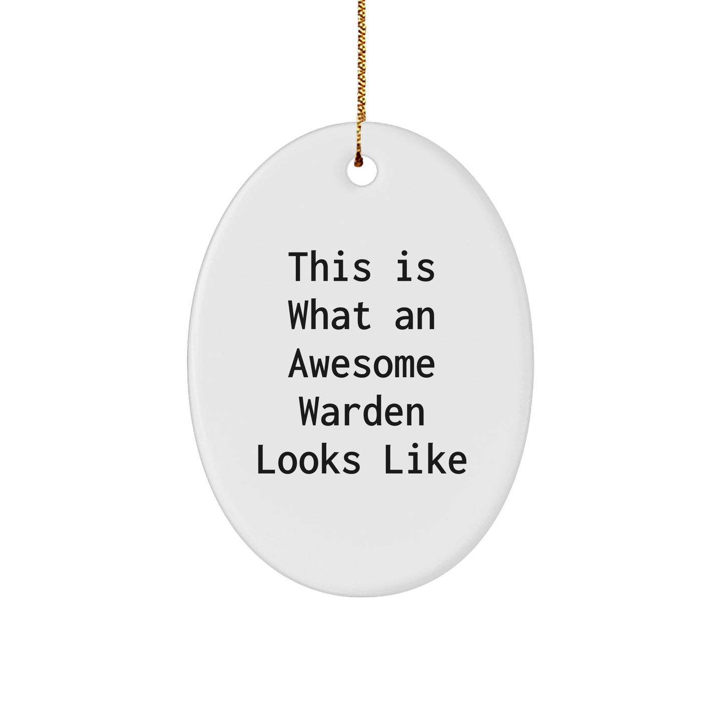 Warden Gifts from Family, Christmas Unique Oval Ornament 'This Is What An Awesome Warden Looks Like', Inspirational Warden Decor