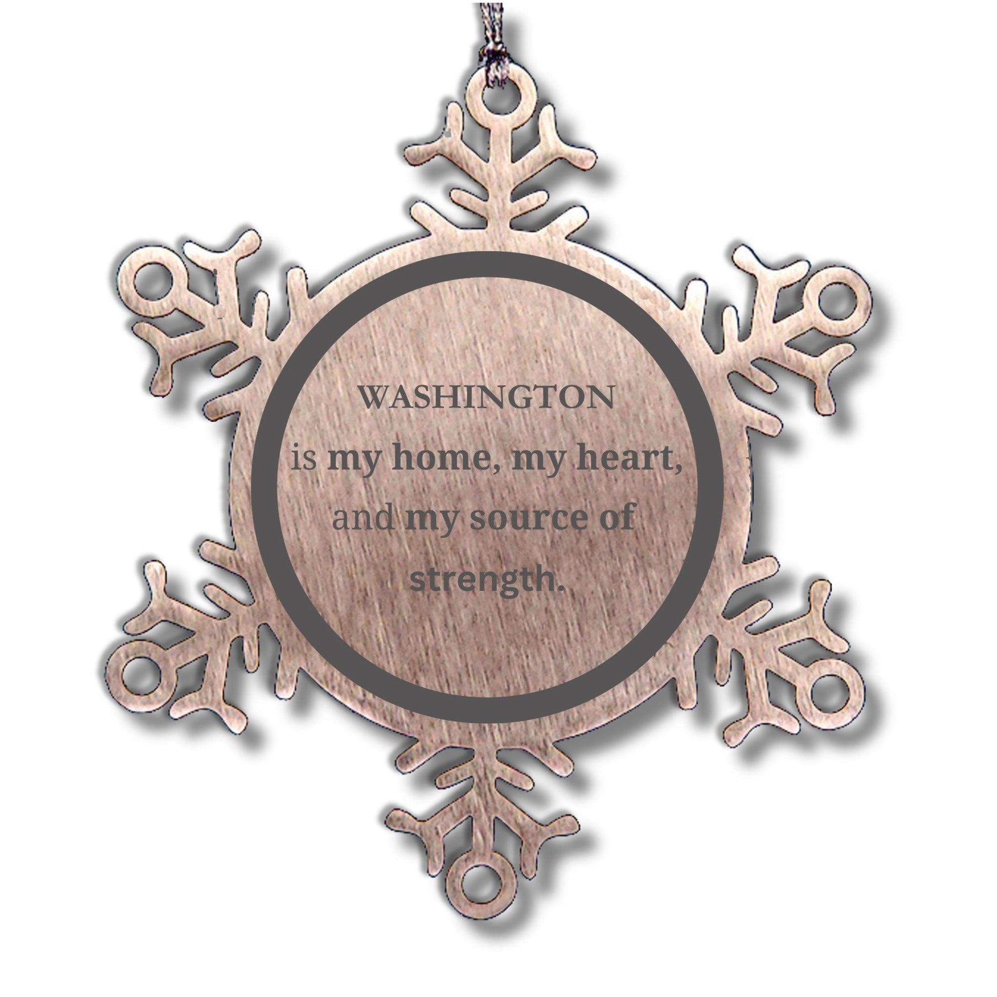 Washington is my home Gifts, Lovely Washington Birthday Christmas Snowflake Ornament For People from Washington, Men, Women, Friends