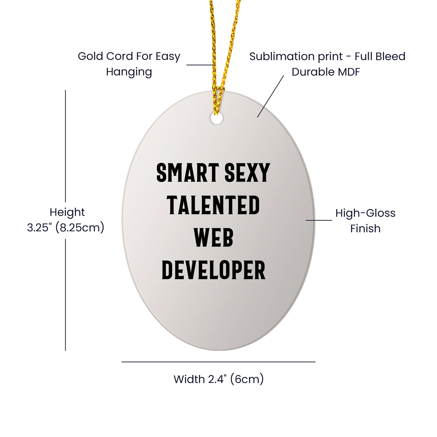 Web Developer Oval Ornament Funny Quote - Smart Sexy Talented Web Developer - Funny Quote Christmas Birthday Appreciation Gifts