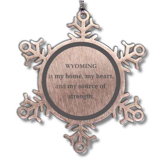Wyoming is my home Gifts, Lovely Wyoming Birthday Christmas Snowflake Ornament