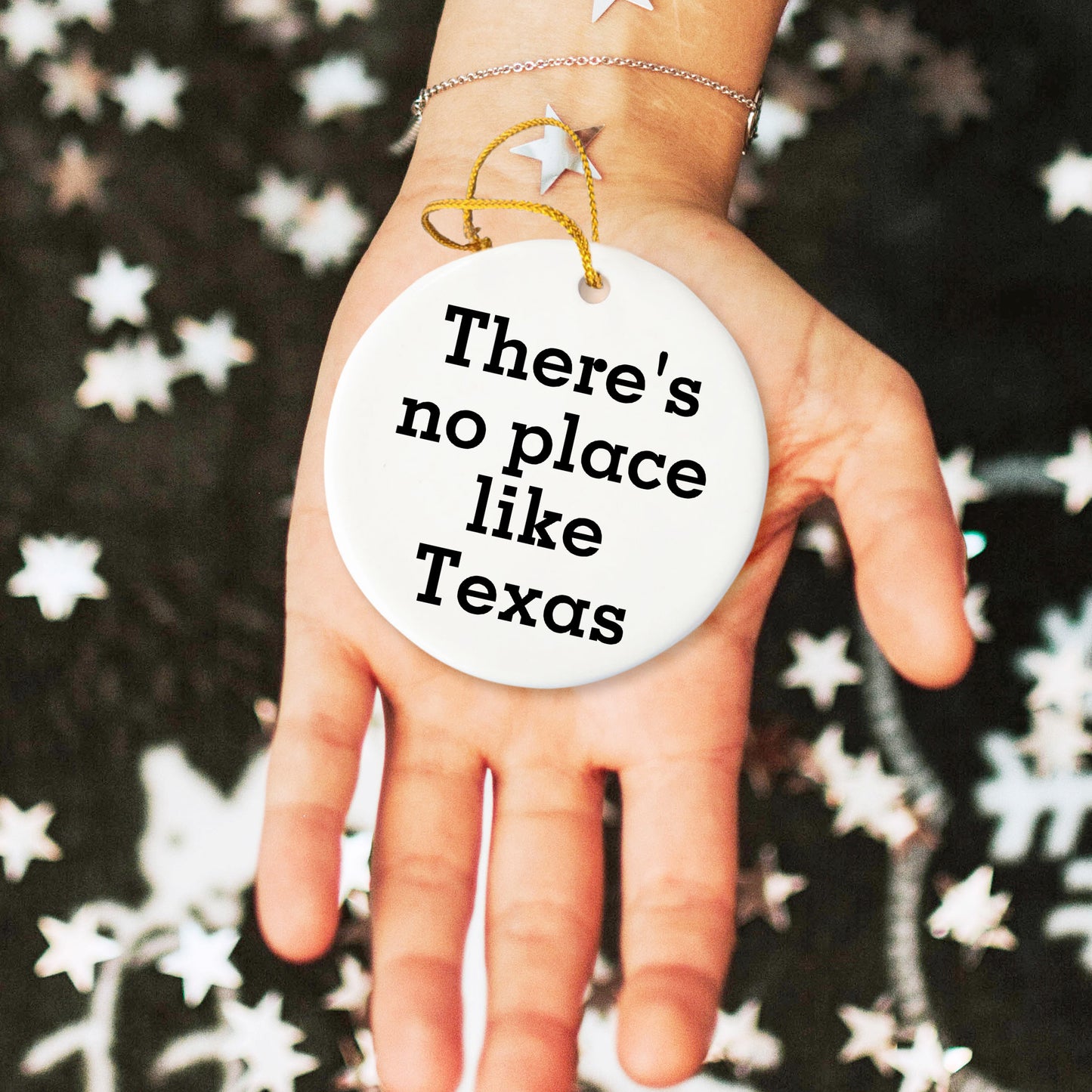 Texas Circle Ornament, There's No Place Like Texas, Funny Gifts for Texas Lovers, Texas Christmas Unique Gifts, Unique Ornament for Texas Fans, Gifts from Grandma