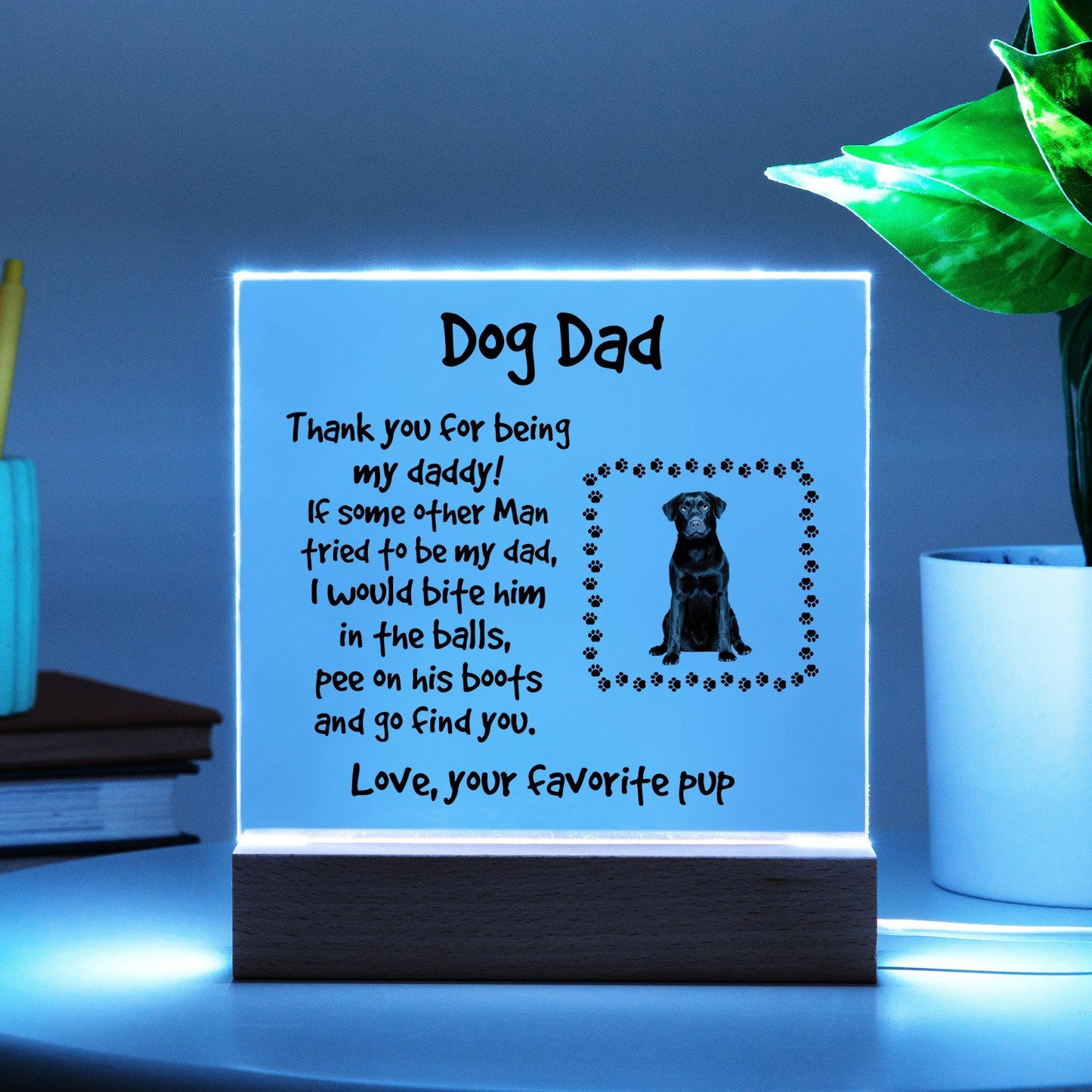 Gift for Dog Dad Custom Photo Upload Acrylic Plaque - Mallard Moon Gift Shop