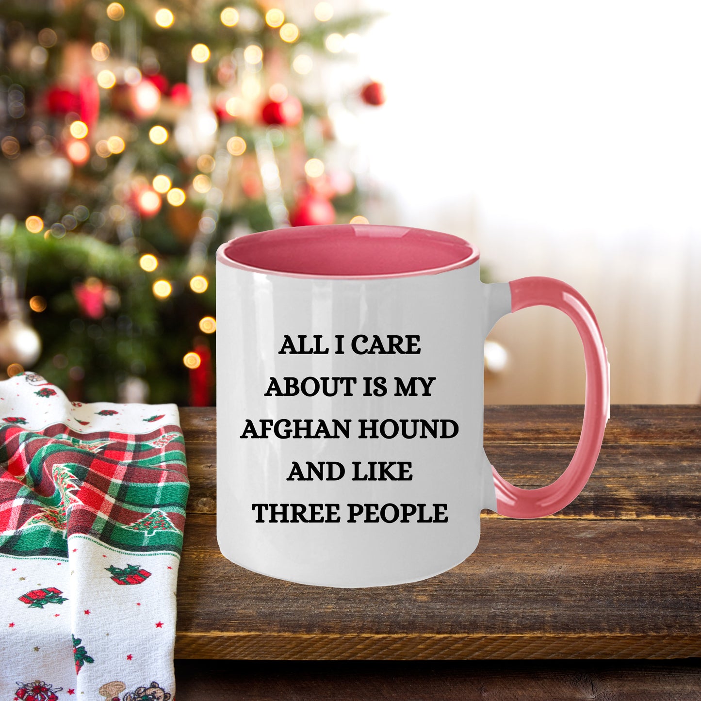 Afghan Hound Dog Lover Birthday, Christmas Gifts Two Tone Coffee Mug - All I Care About Is My Afghan Hound and Maybe Three People - Mallard Moon Gift Shop