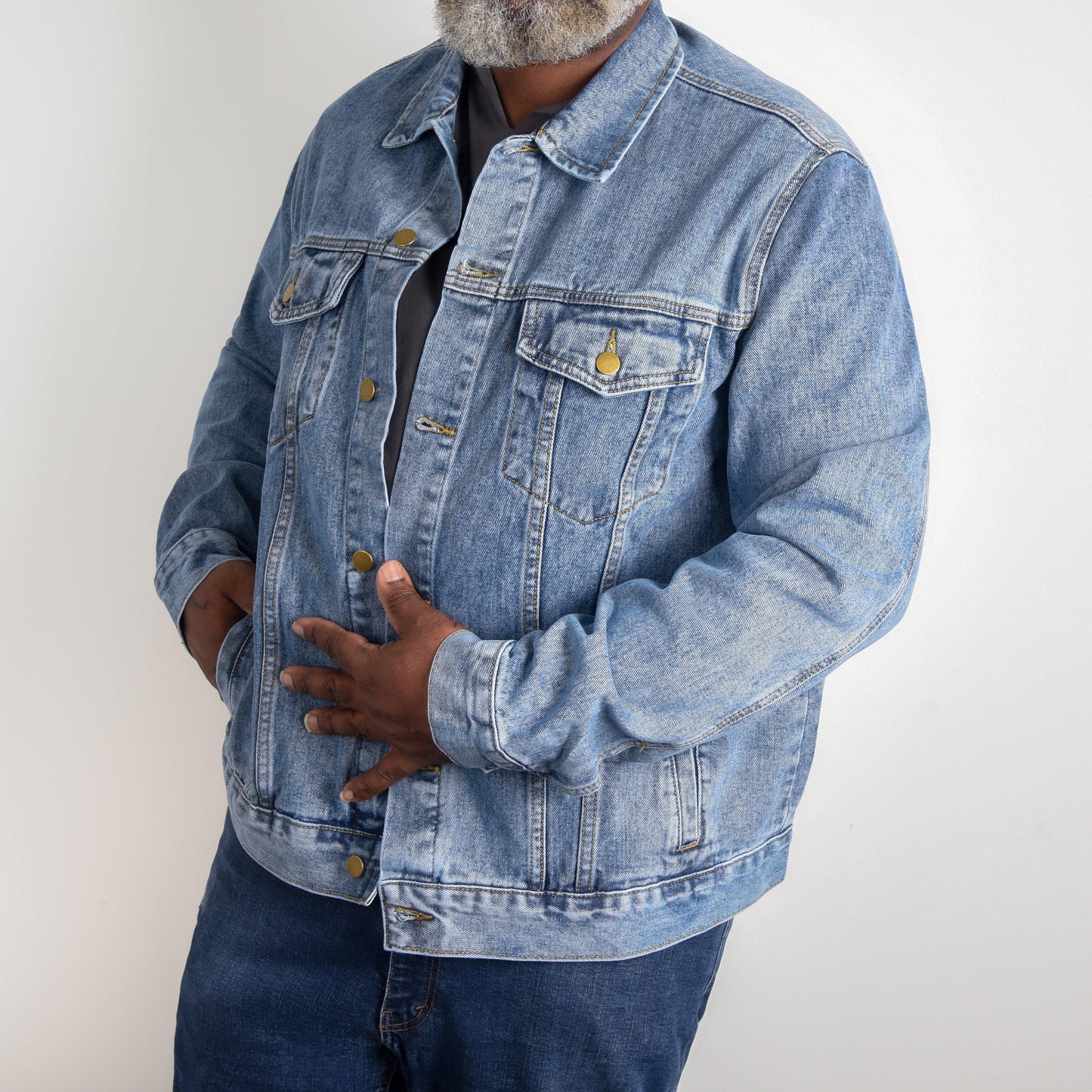 All American Dad - Papa - Grandpa - Personalized Men's Denim Jacket - Mallard Moon Gift Shop
