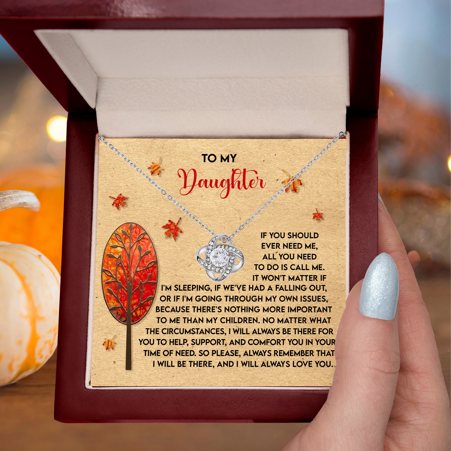 Gift for Daughter - Always Love You - Love Knot Pendant Necklace - Mallard Moon Gift Shop