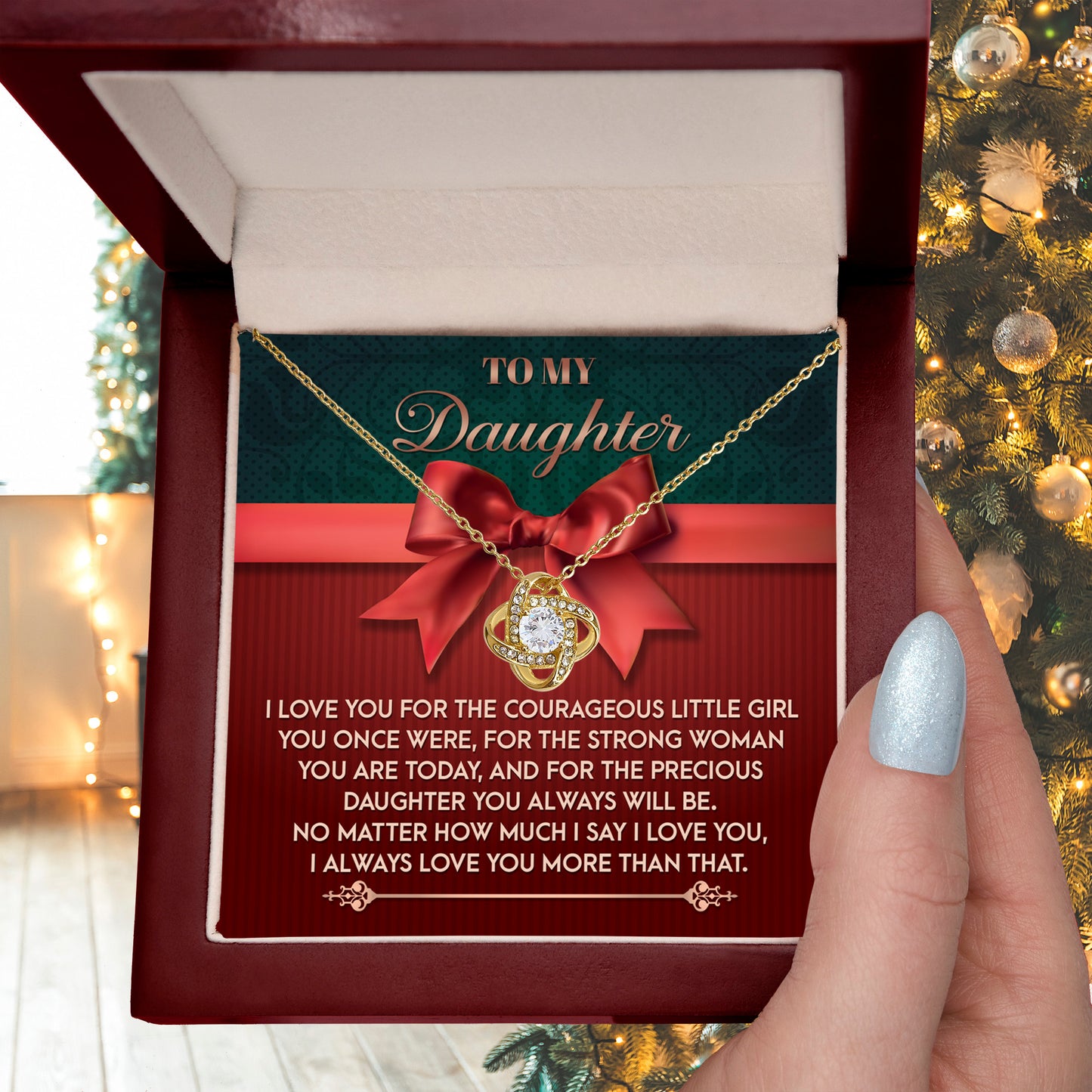 Gift for Daughter - Always Will Be - Love Knot Pendant Necklace - Mallard Moon Gift Shop