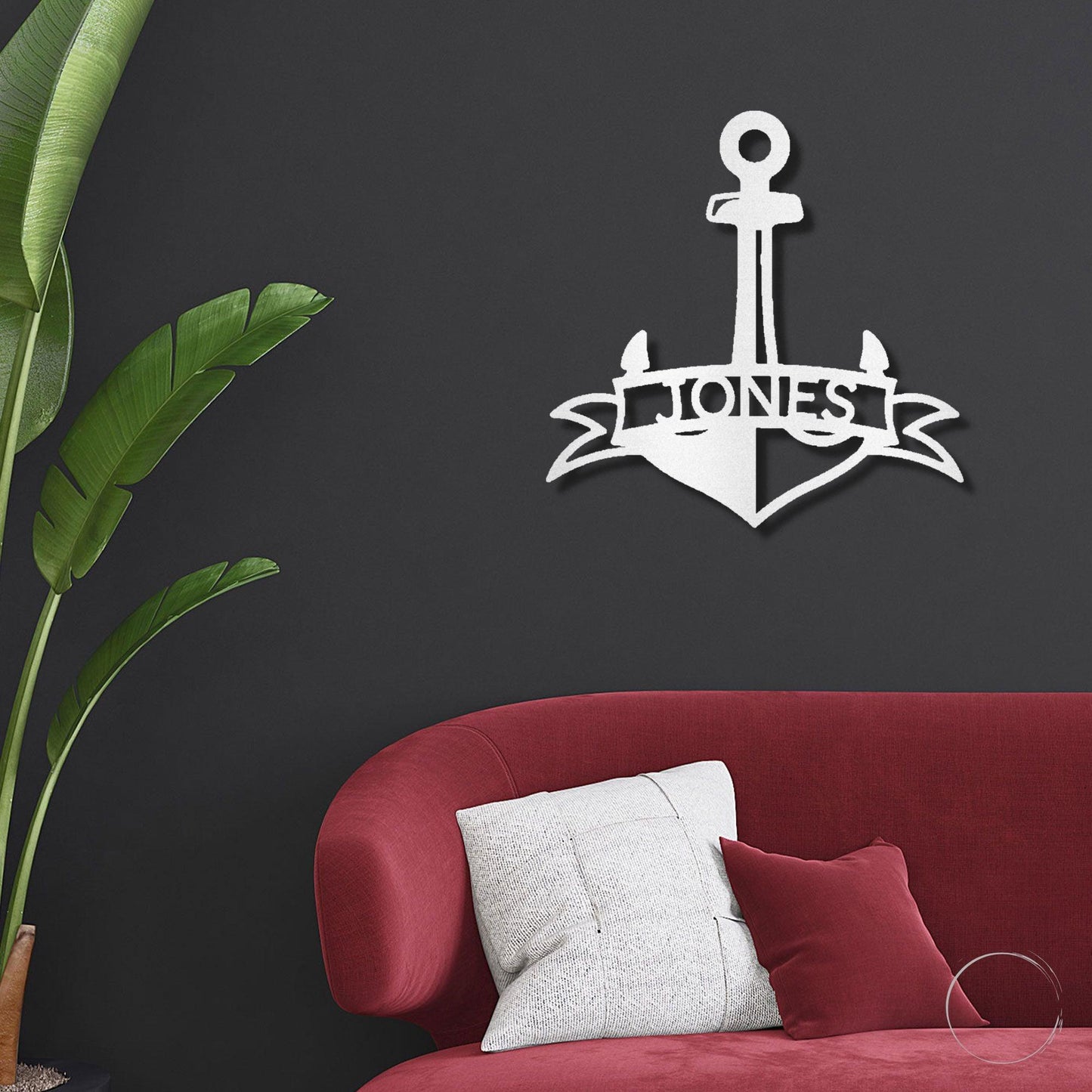Anchor Banner Custom Family Name Steel Sign Wall Art - Mallard Moon Gift Shop