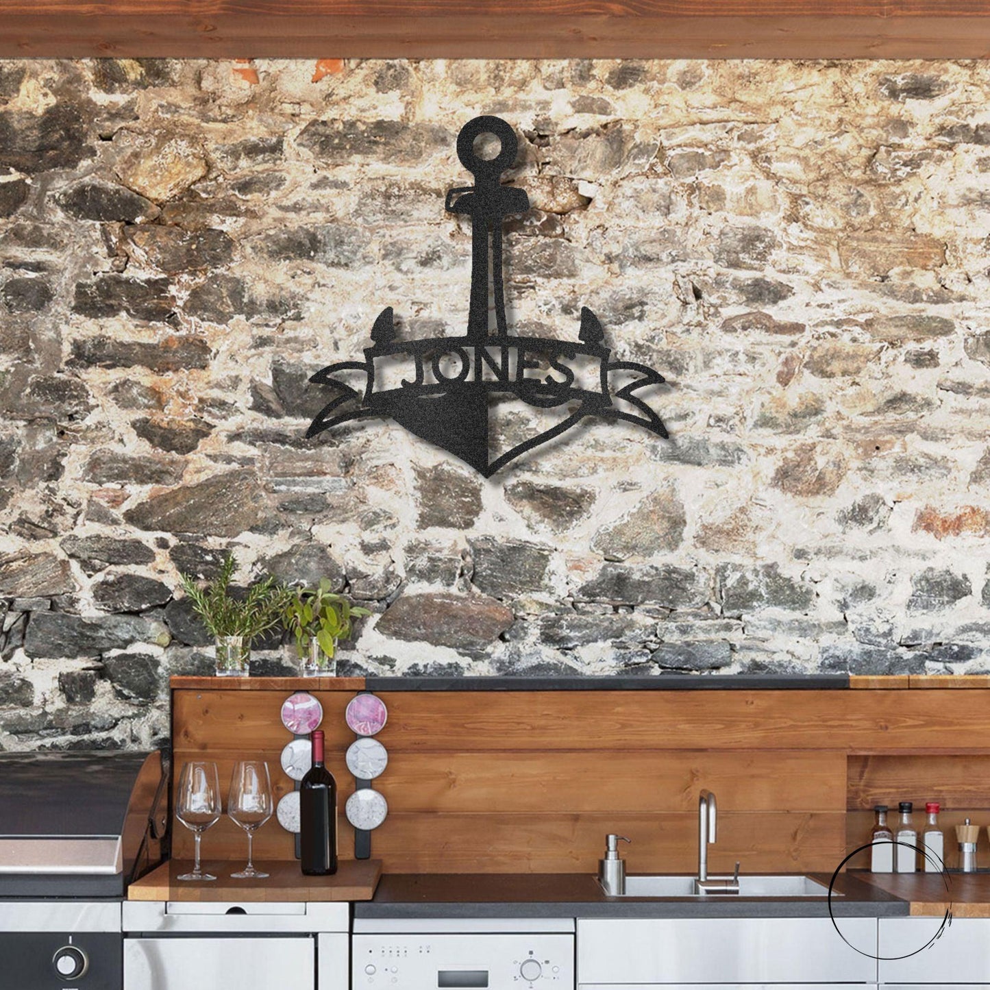 Anchor Banner Custom Family Name Steel Sign Wall Art - Mallard Moon Gift Shop