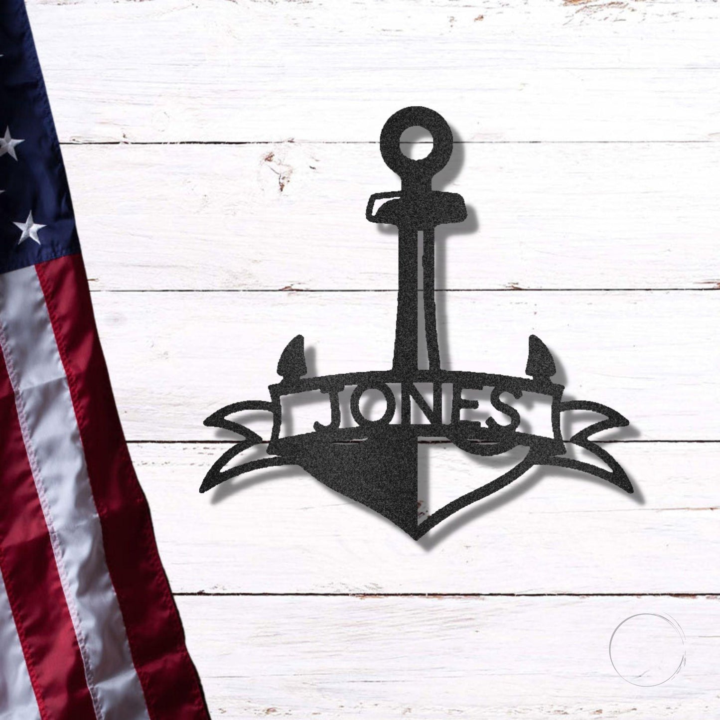 Anchor Banner Custom Family Name Steel Sign Wall Art - Mallard Moon Gift Shop
