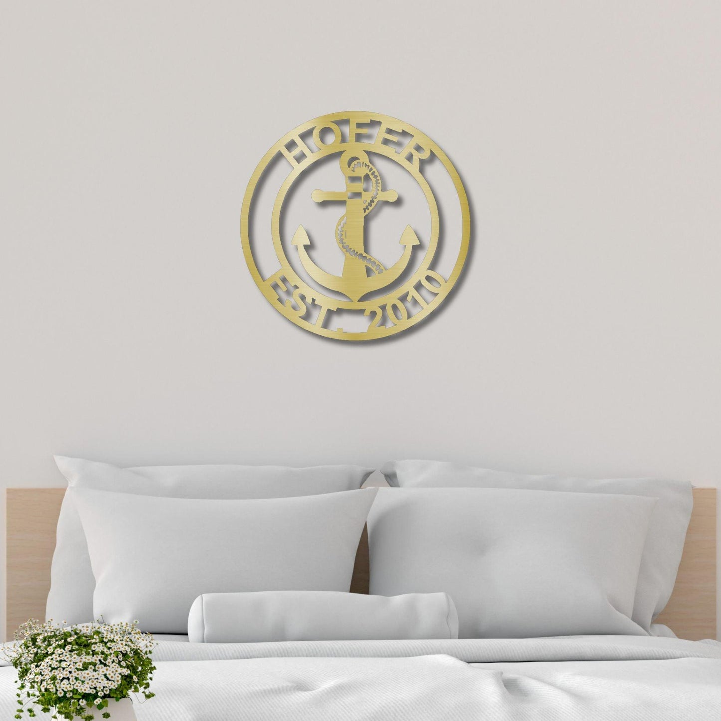 Anchor Family Custom Name Metal Art Wall Sign - Mallard Moon Gift Shop