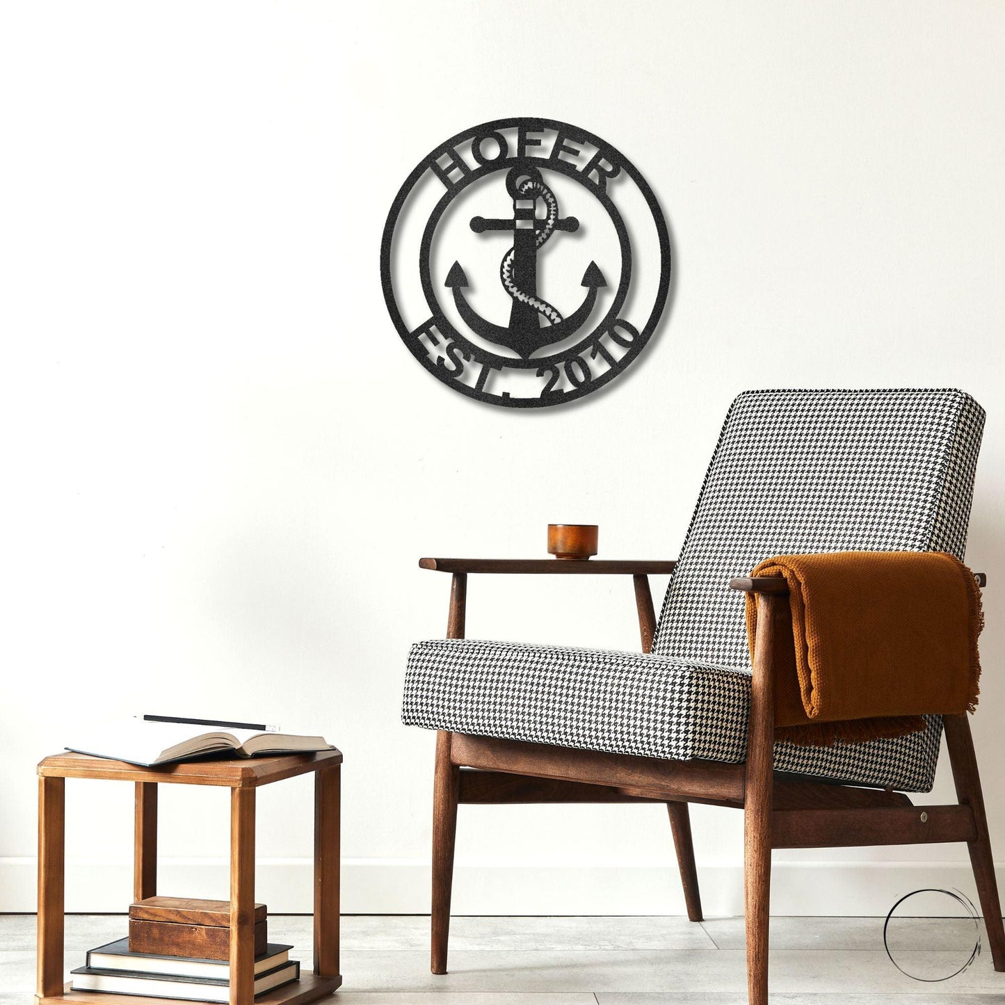 Anchor Family Custom Name Metal Art Wall Sign - Mallard Moon Gift Shop