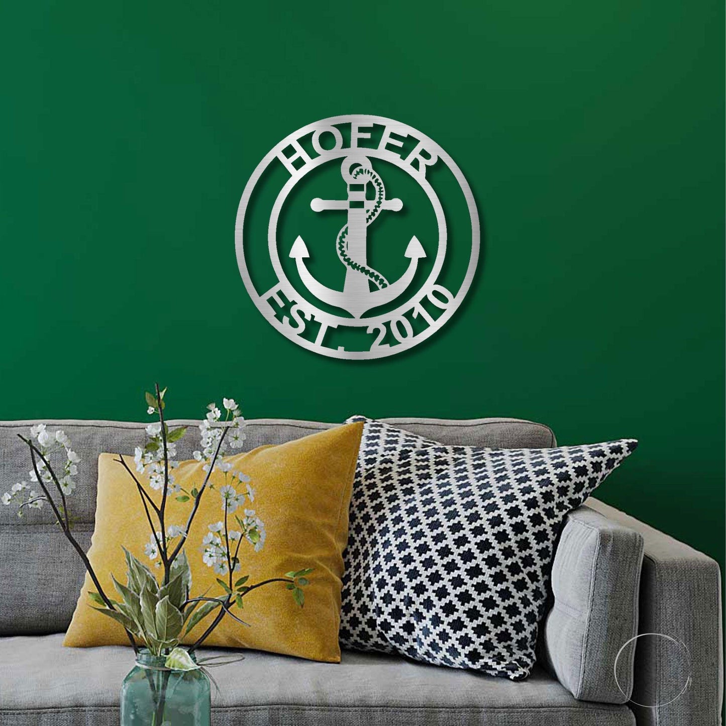 Anchor Family Custom Name Metal Art Wall Sign - Mallard Moon Gift Shop