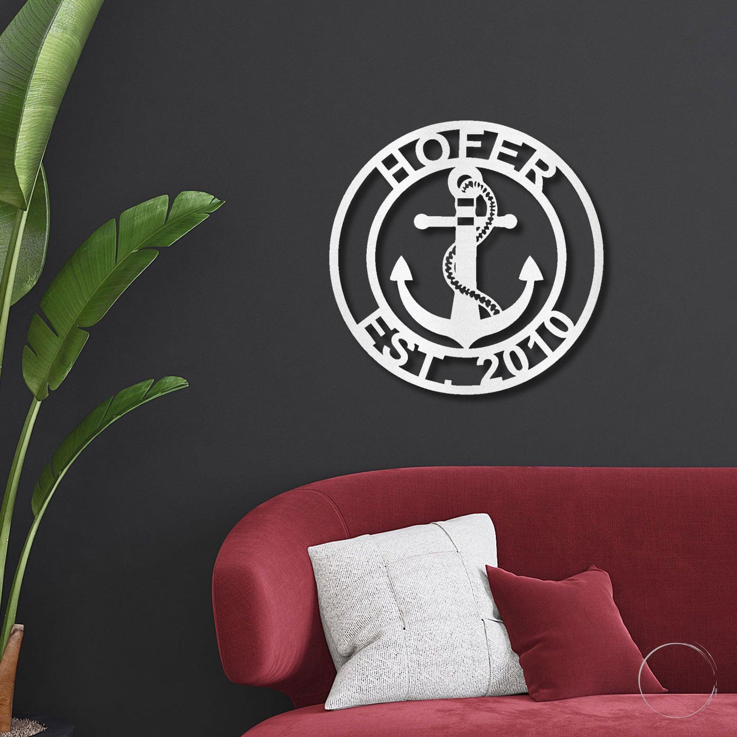 Anchor Family Custom Name Metal Art Wall Sign - Mallard Moon Gift Shop