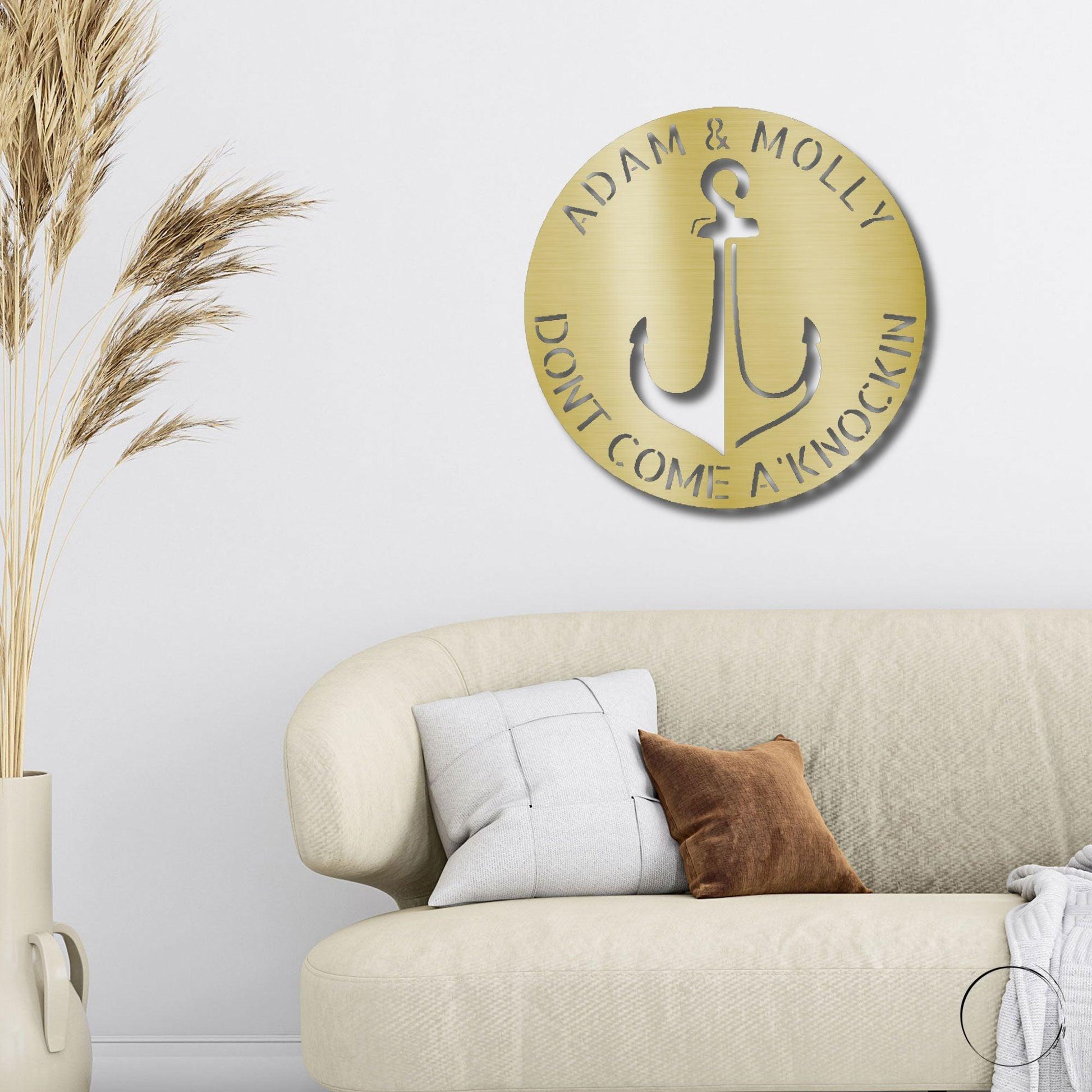Anchor Plaque Personalized Name Indoor Outdoor Steel Wall Sign Metal Art - Mallard Moon Gift Shop