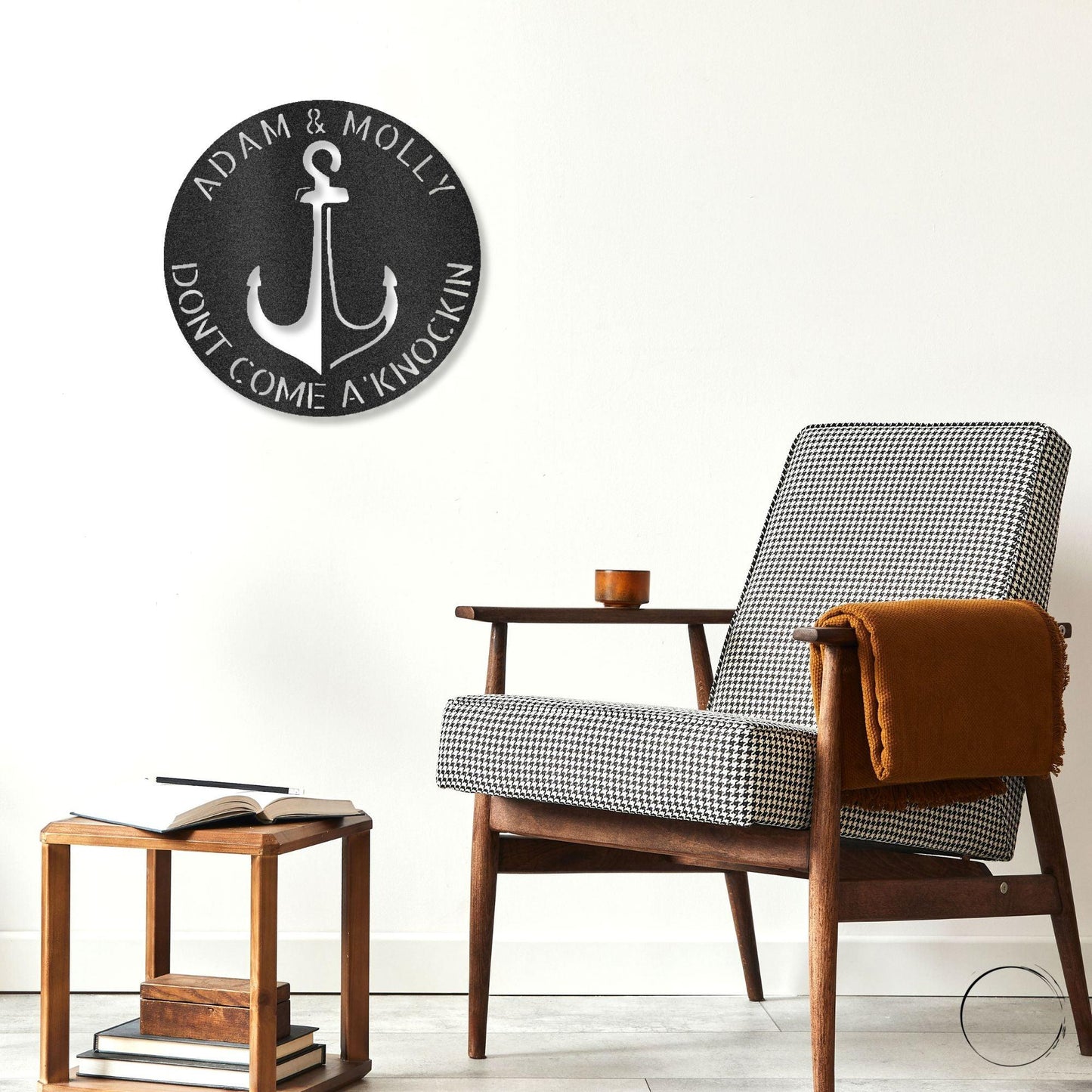 Anchor Plaque Personalized Name Indoor Outdoor Steel Wall Sign Metal Art - Mallard Moon Gift Shop